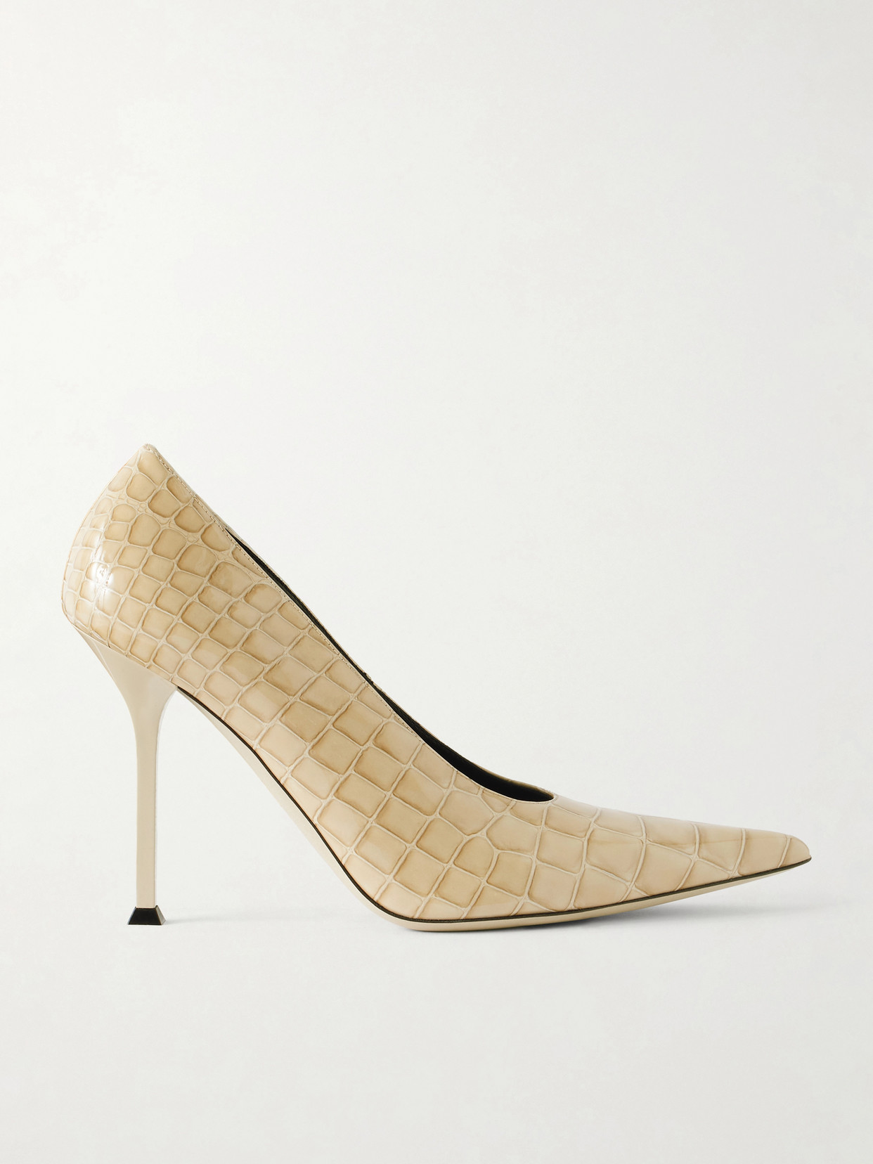Christen Helix 95 Croc-effect Leather Pumps In Neutral