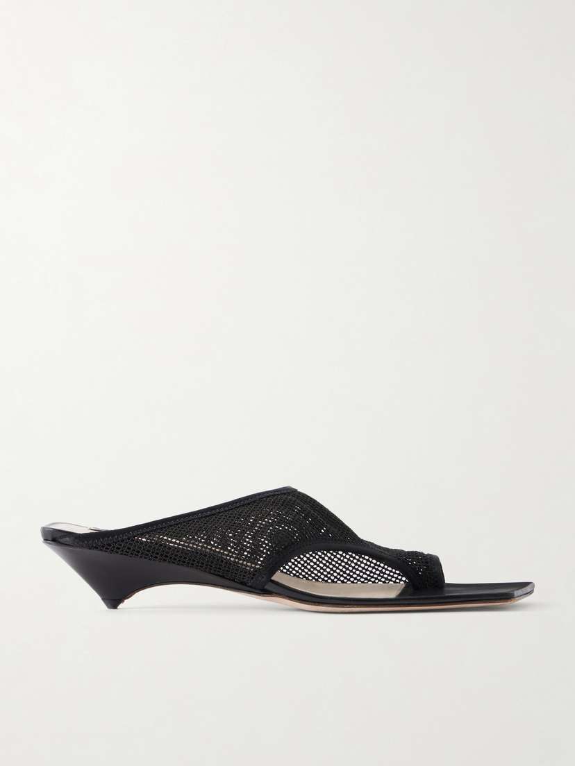 CHRISTEN Leather-trimmed 35 Mesh Sandals