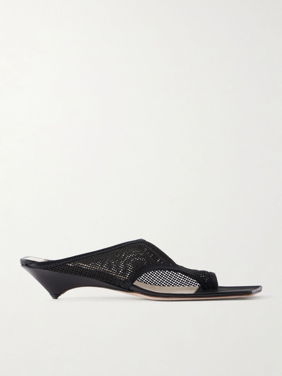Leather-trimmed 35 mesh sandals