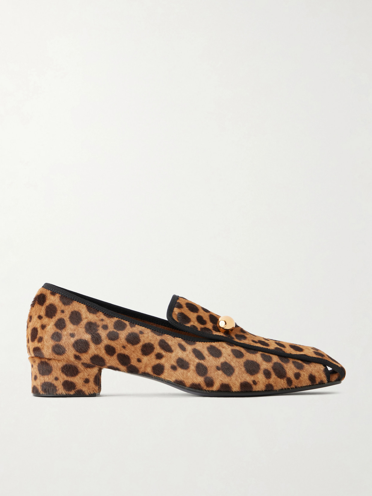 Herbert Levine Showtime 30 Leopard-print Pony Hair Loafers In Brown