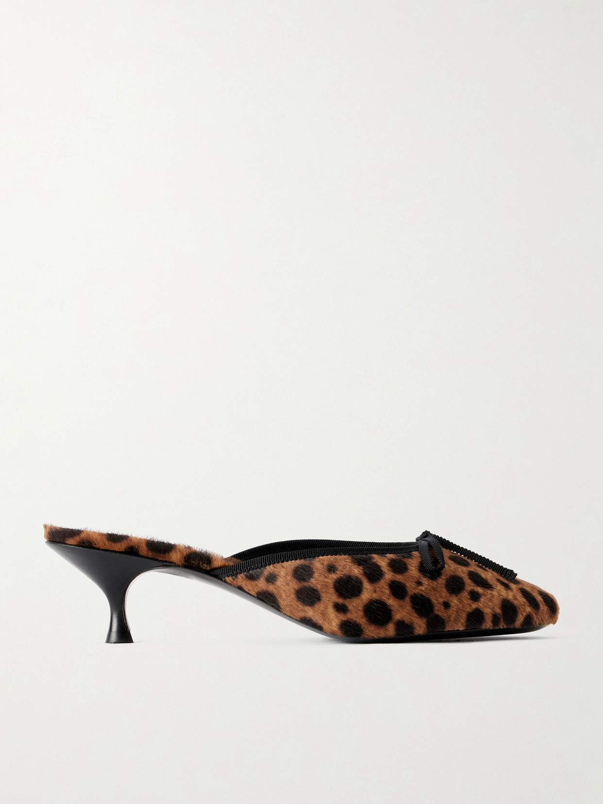 Herbert Levine 24/7 50 Bow-detailed Leopard-print Pony Hair Pumps In Brown