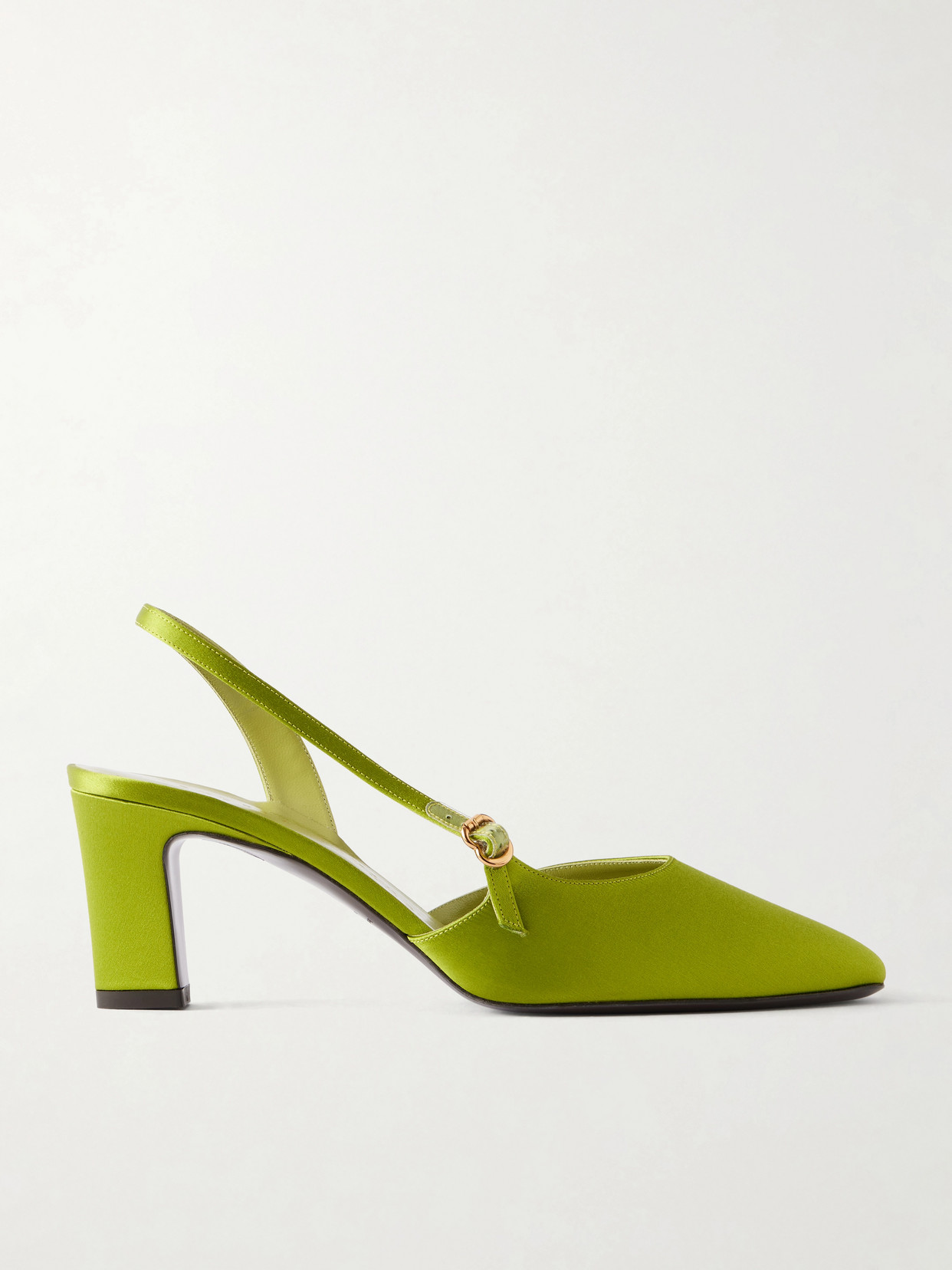 Herbert Levine Ask Around 65 Satin Slingback Pumps In Green