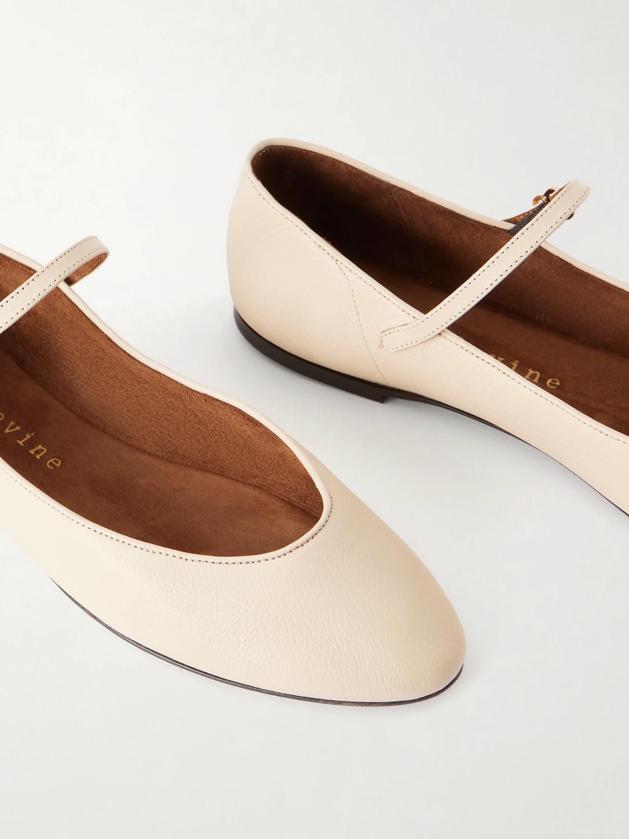 Rule The Day Textured-Leather Ballet Flats