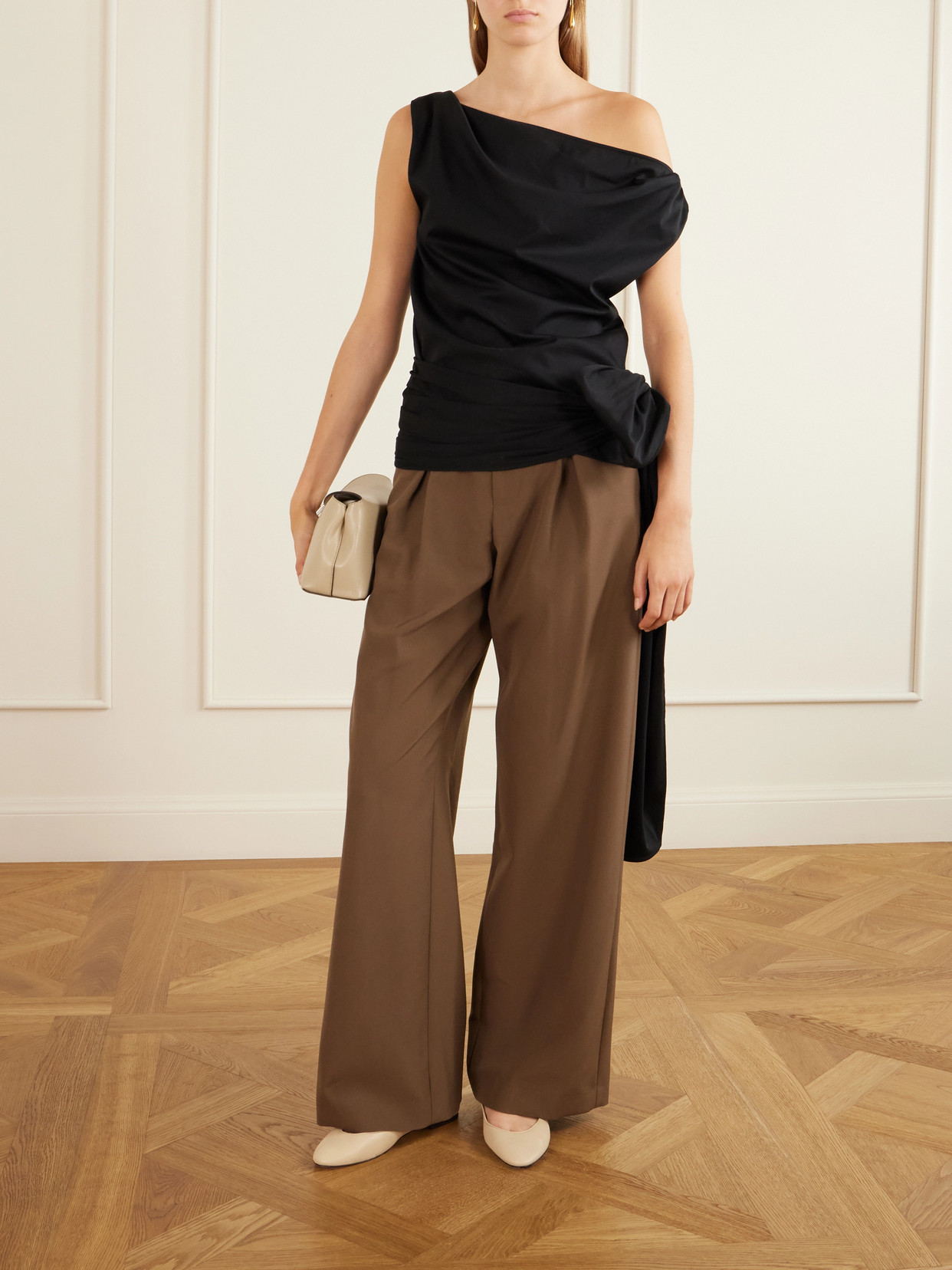 Rule The Day Textured-Leather Ballet Flats