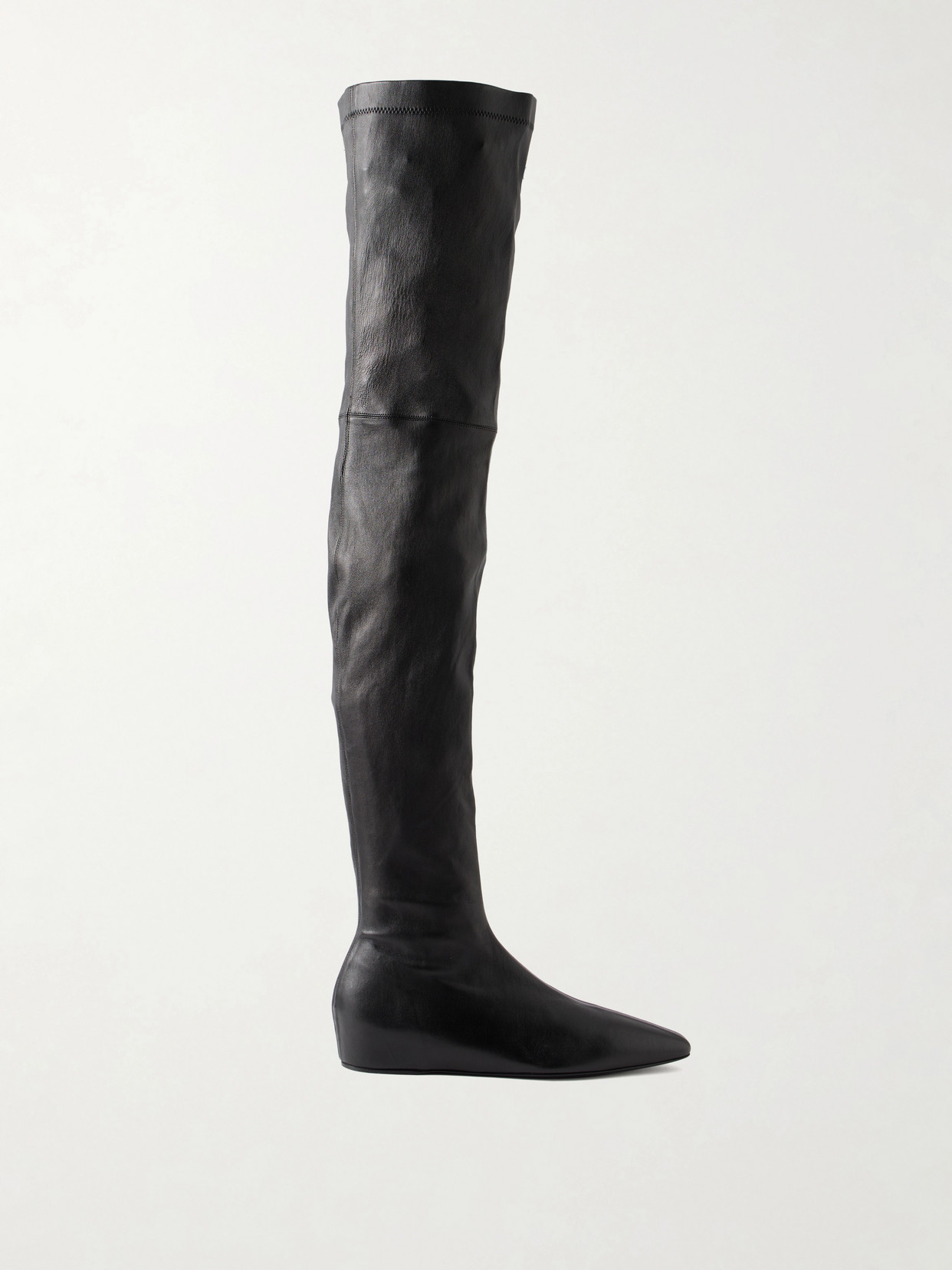 Herbert Levine All In All Leather Over-the-knee Boots In Black