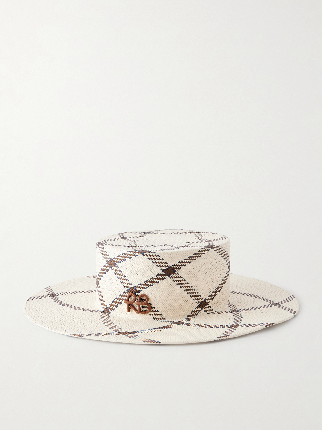 Ruslan Baginskiy Striped Straw Hat In White