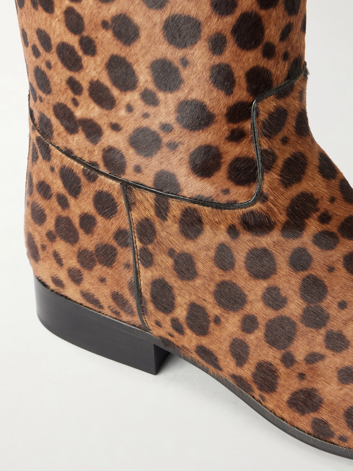 Rein It Animal-Print Pony-Hair Knee Boots