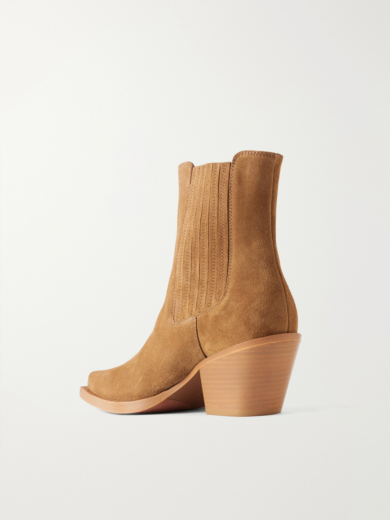 Paris Texas Solid Color Suede Ankle Boots In Brown