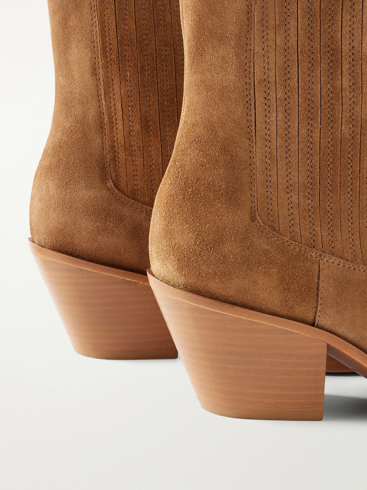 Paris Texas Solid Color Suede Ankle Boots In Brown