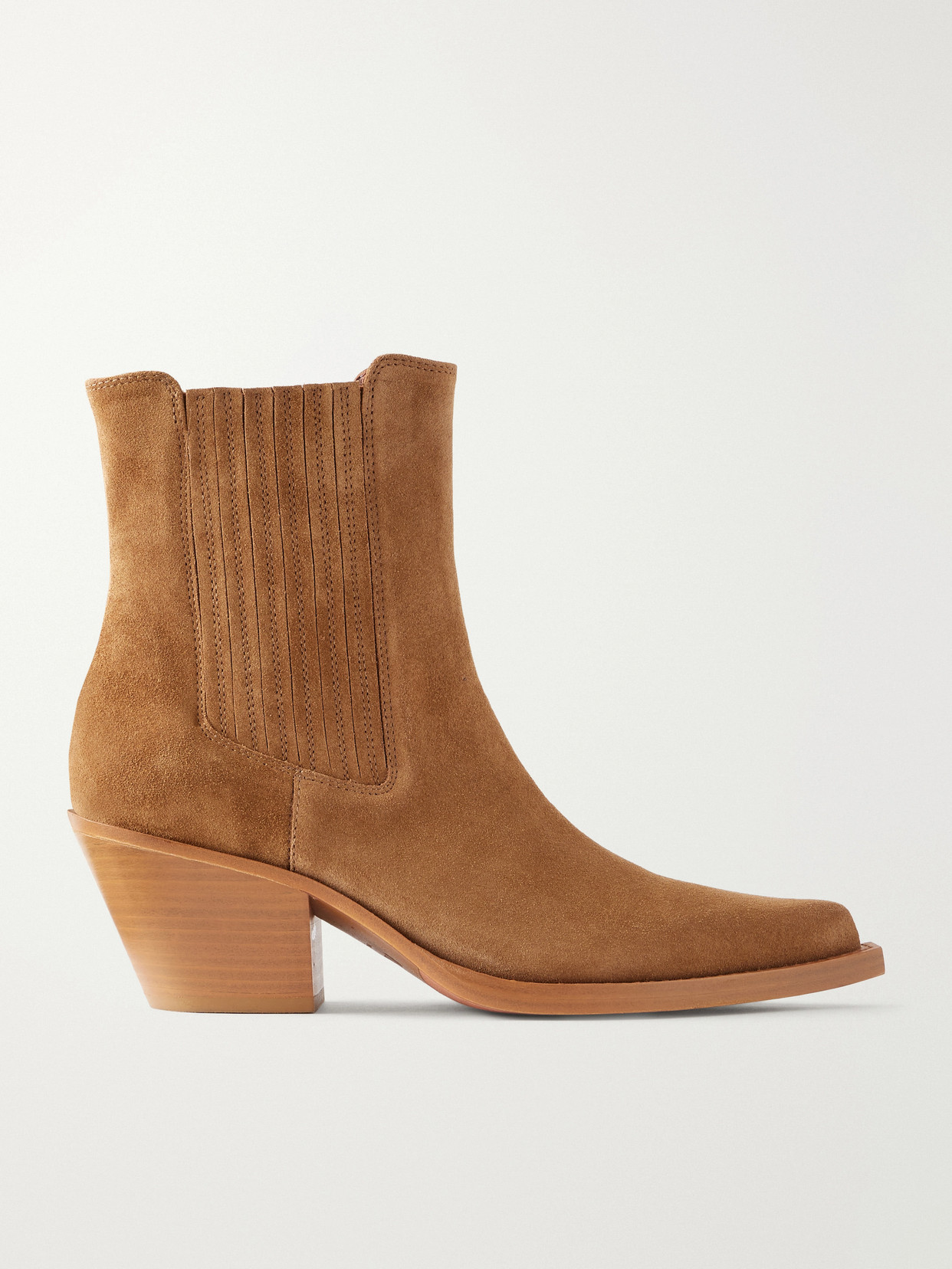 Paris Texas Solid Color Suede Ankle Boots In Brown