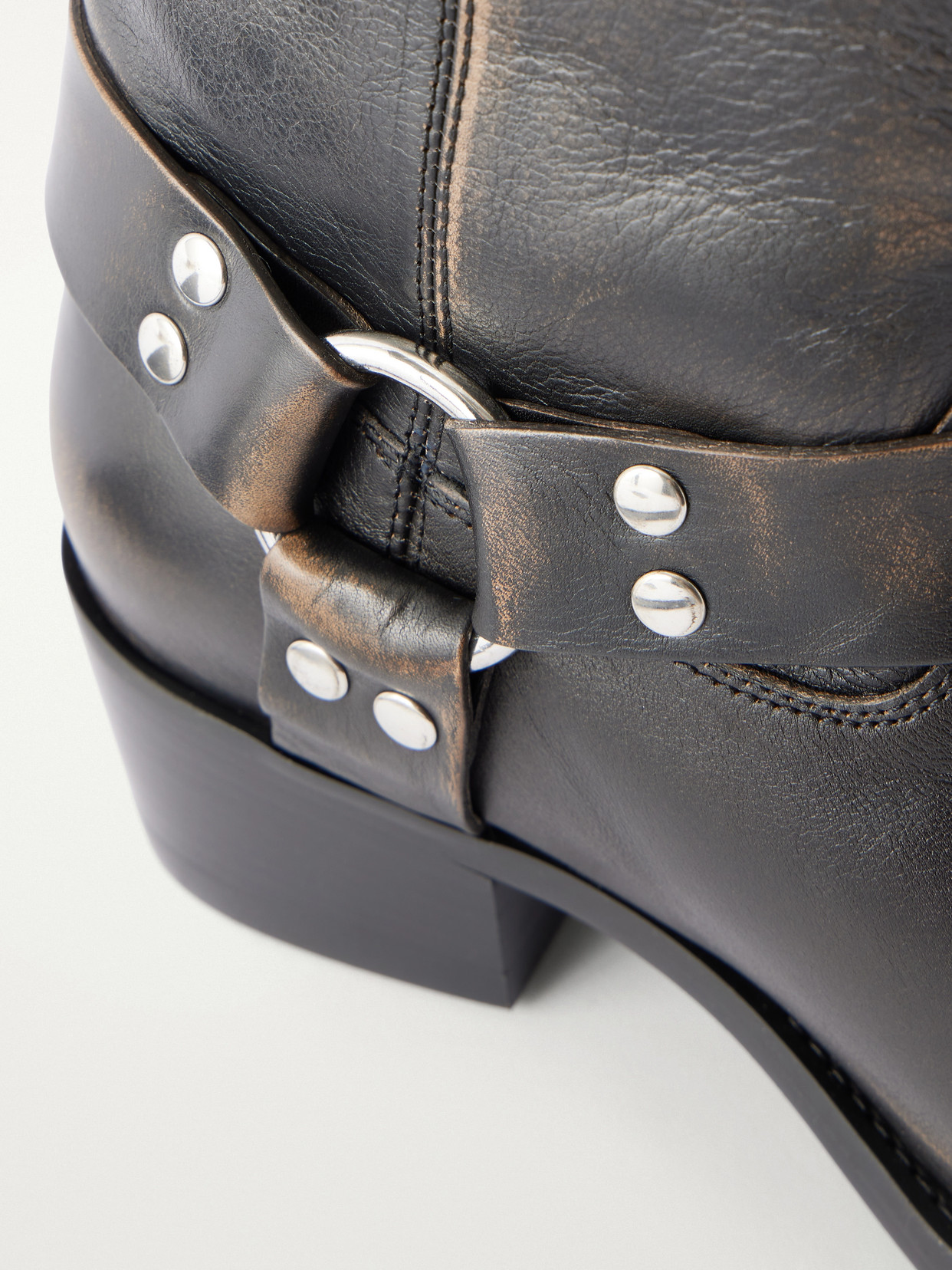 Roxy Studded Leather Knee Boots