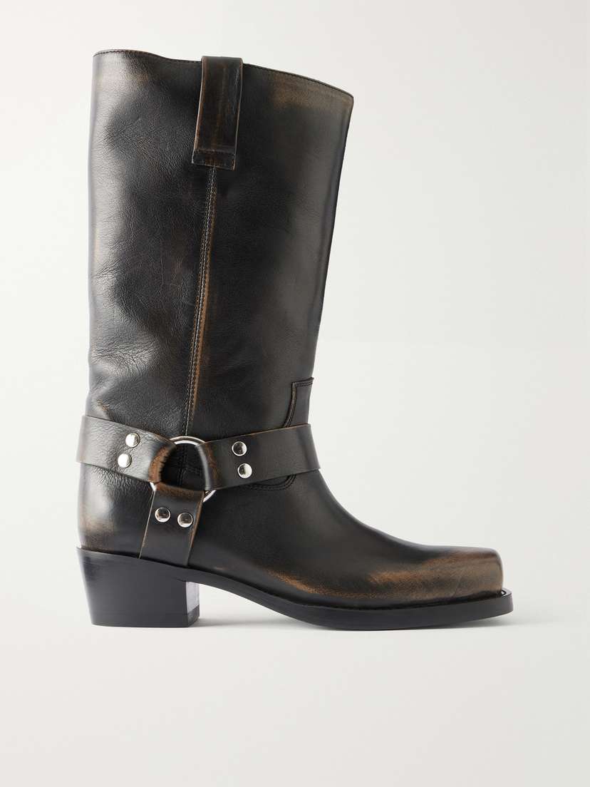 Paris Texas Roxy Studded Leather Knee Boots