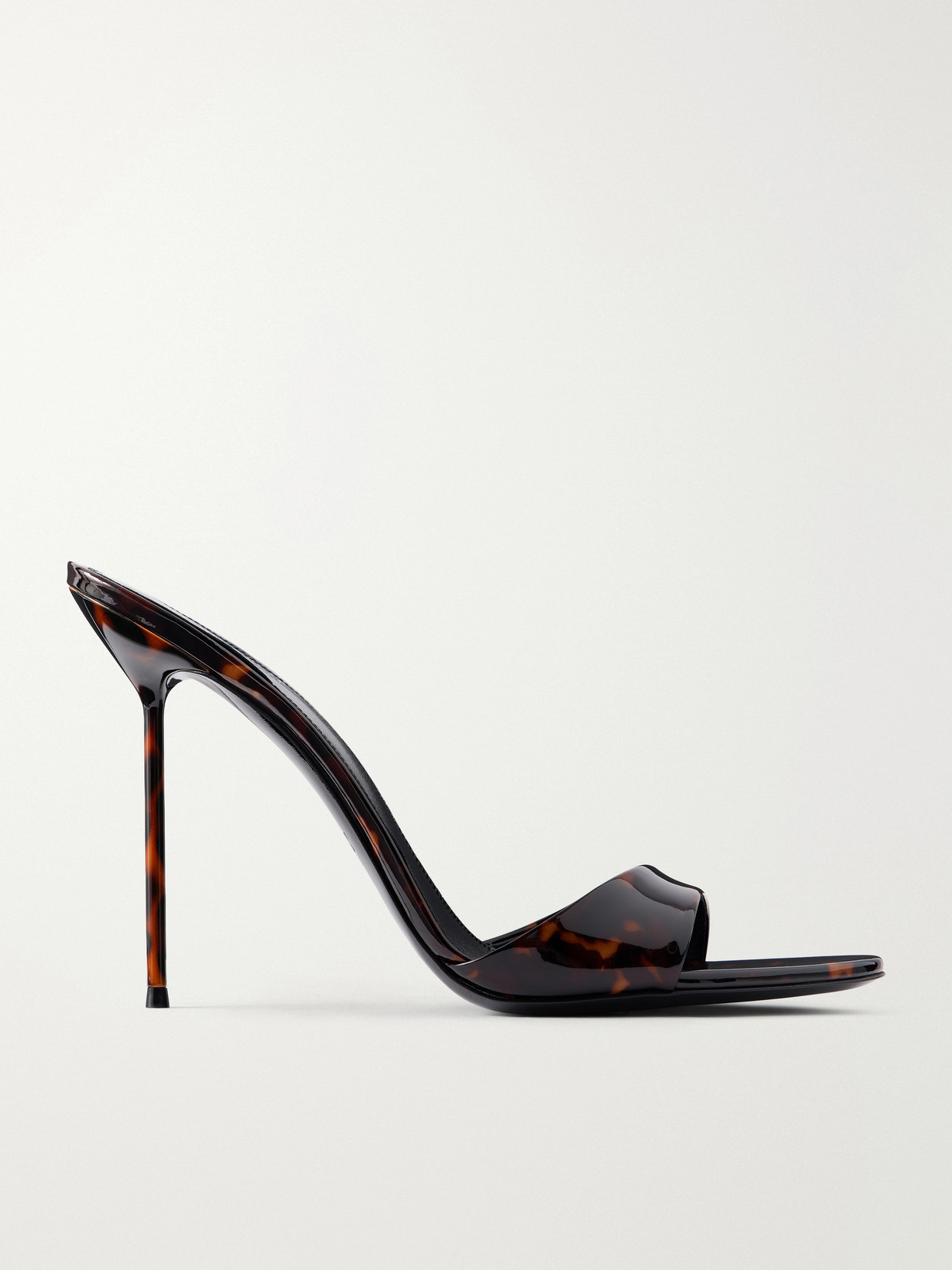 Paris Texas Lidia 105 Animal-print Patent-leather Mules In Tortoiseshell
