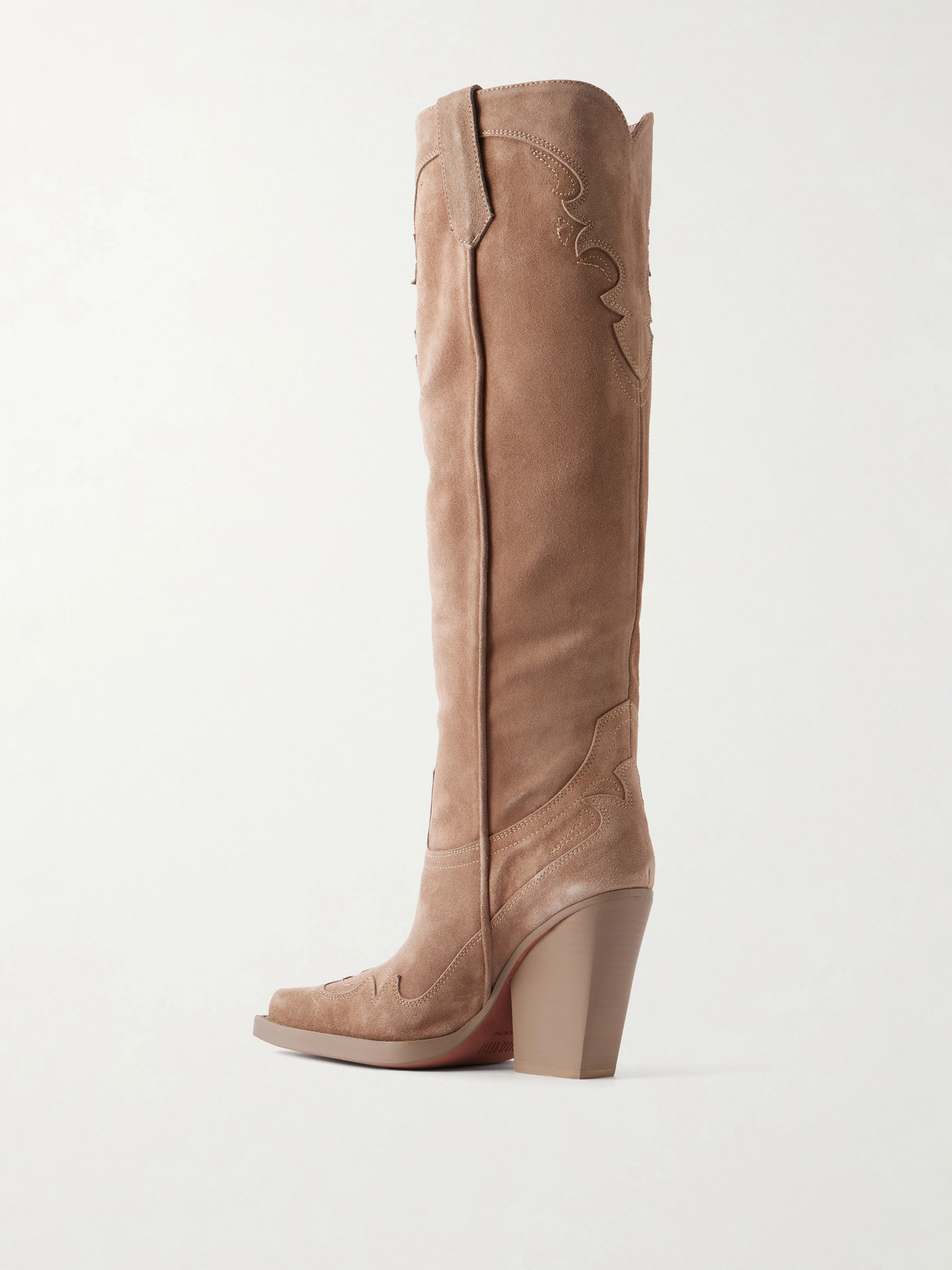 Paris Texas Solid Color Suede Knee-high Boots In Brown