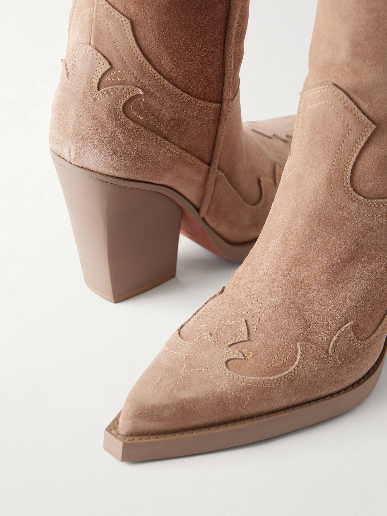 Paris Texas Solid Color Suede Knee-high Boots In Brown