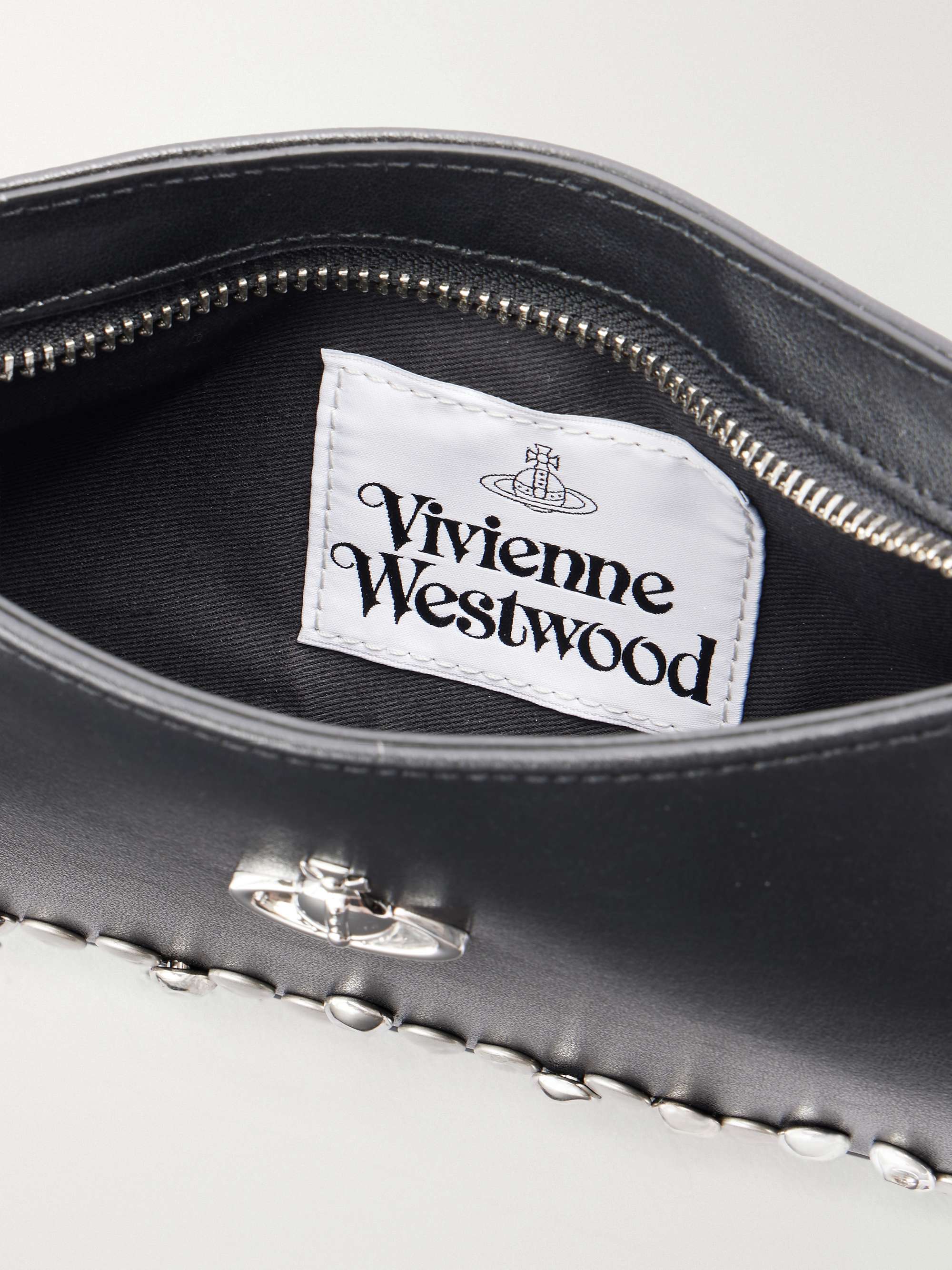 VIVIENNE WESTWOOD Tasha logo-embellished studded leather shoulder