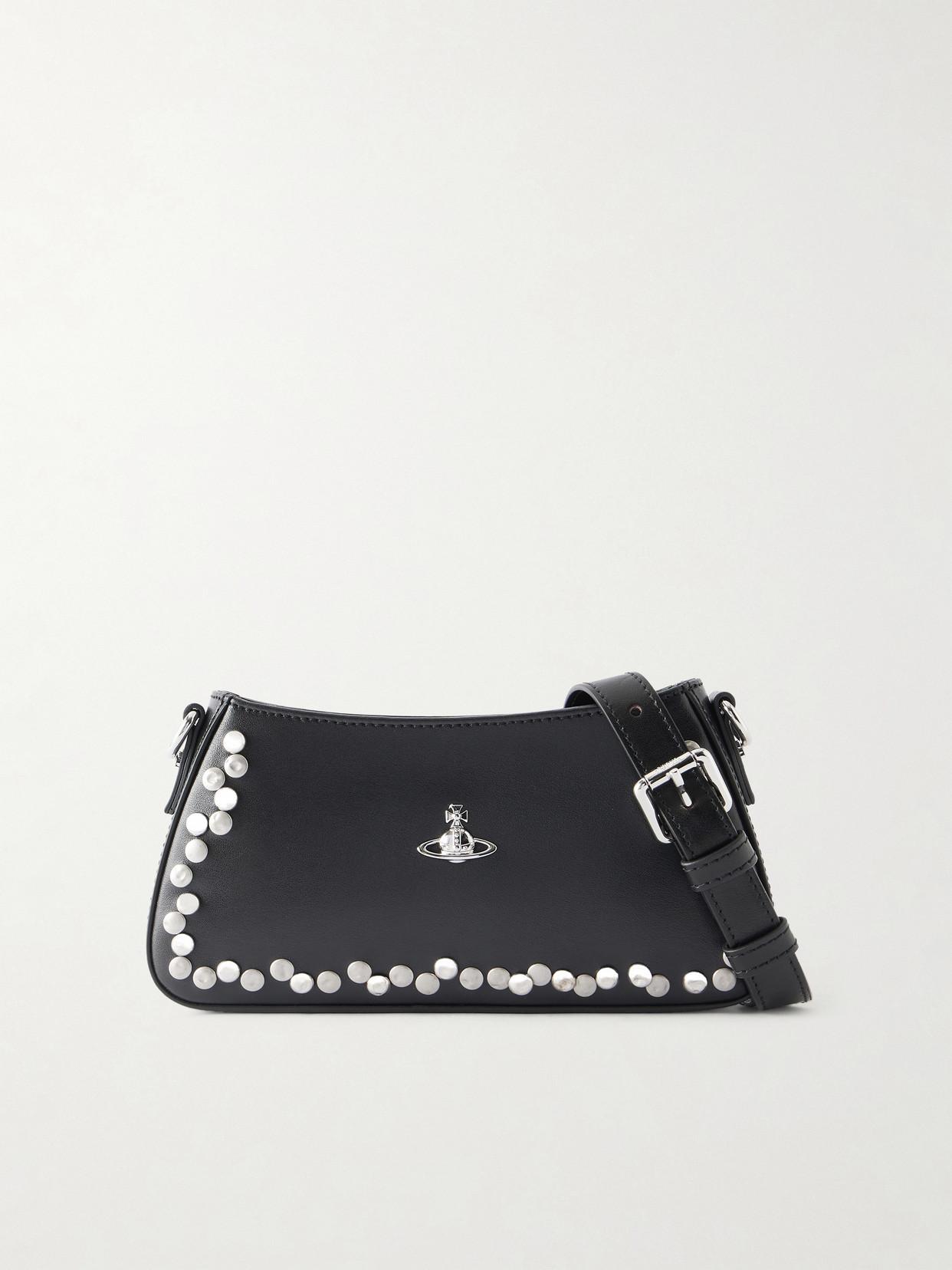 Tasha Logo-Embellished Studded Shoulder Bag
