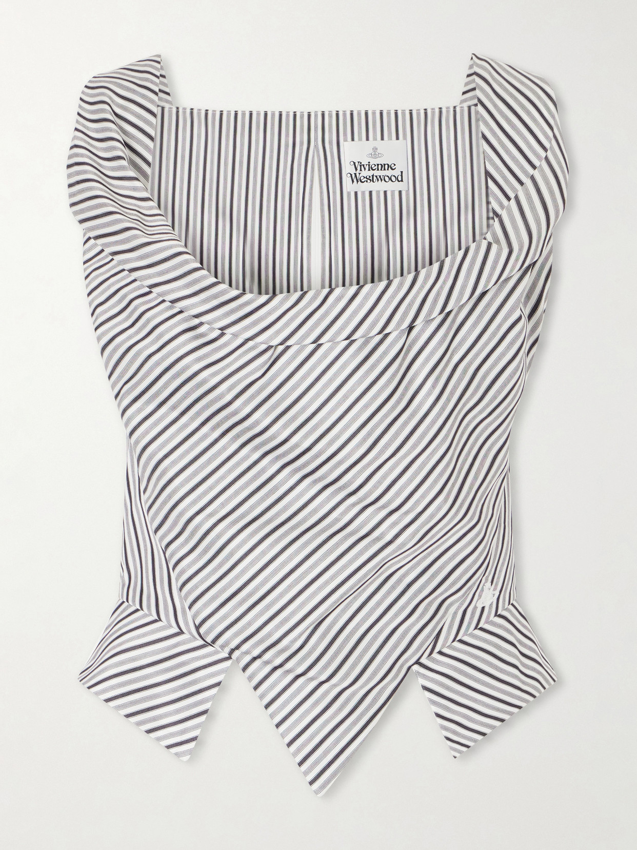 Vivienne Westwood Sunday Asymmetric Striped Cotton-poplin Blouse In Gray