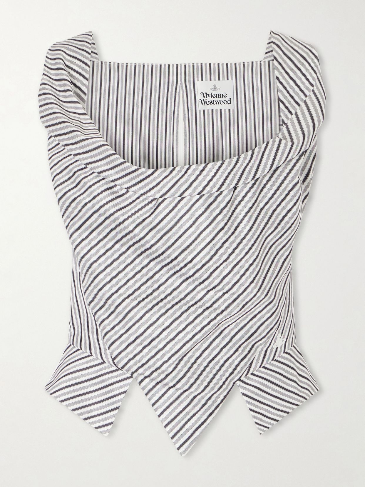 Sunday Asymmetric Striped Cotton Poplin Blouse