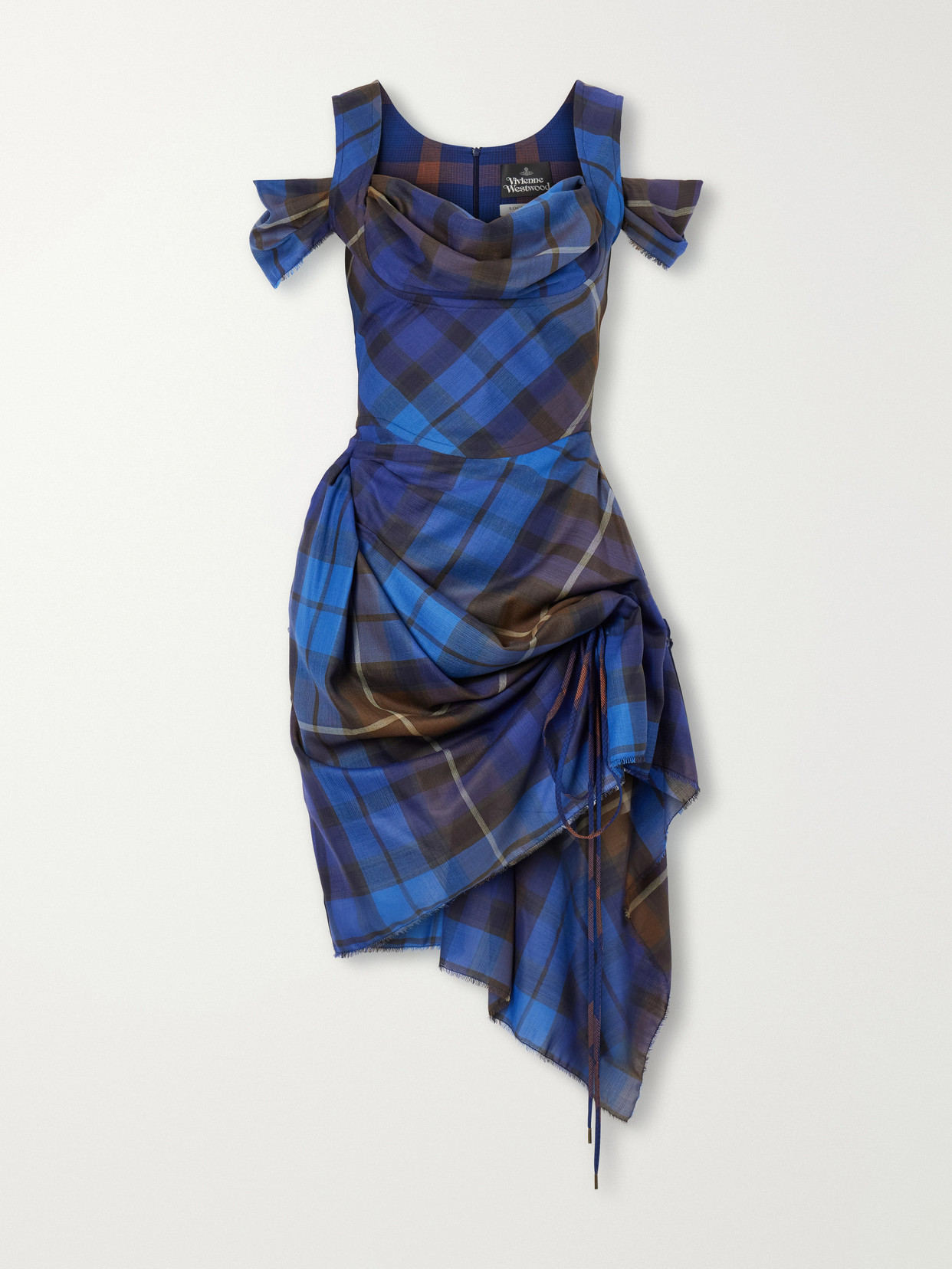 Vivienne Westwood Buchanan Tartan Wool Mini Dress In Blue