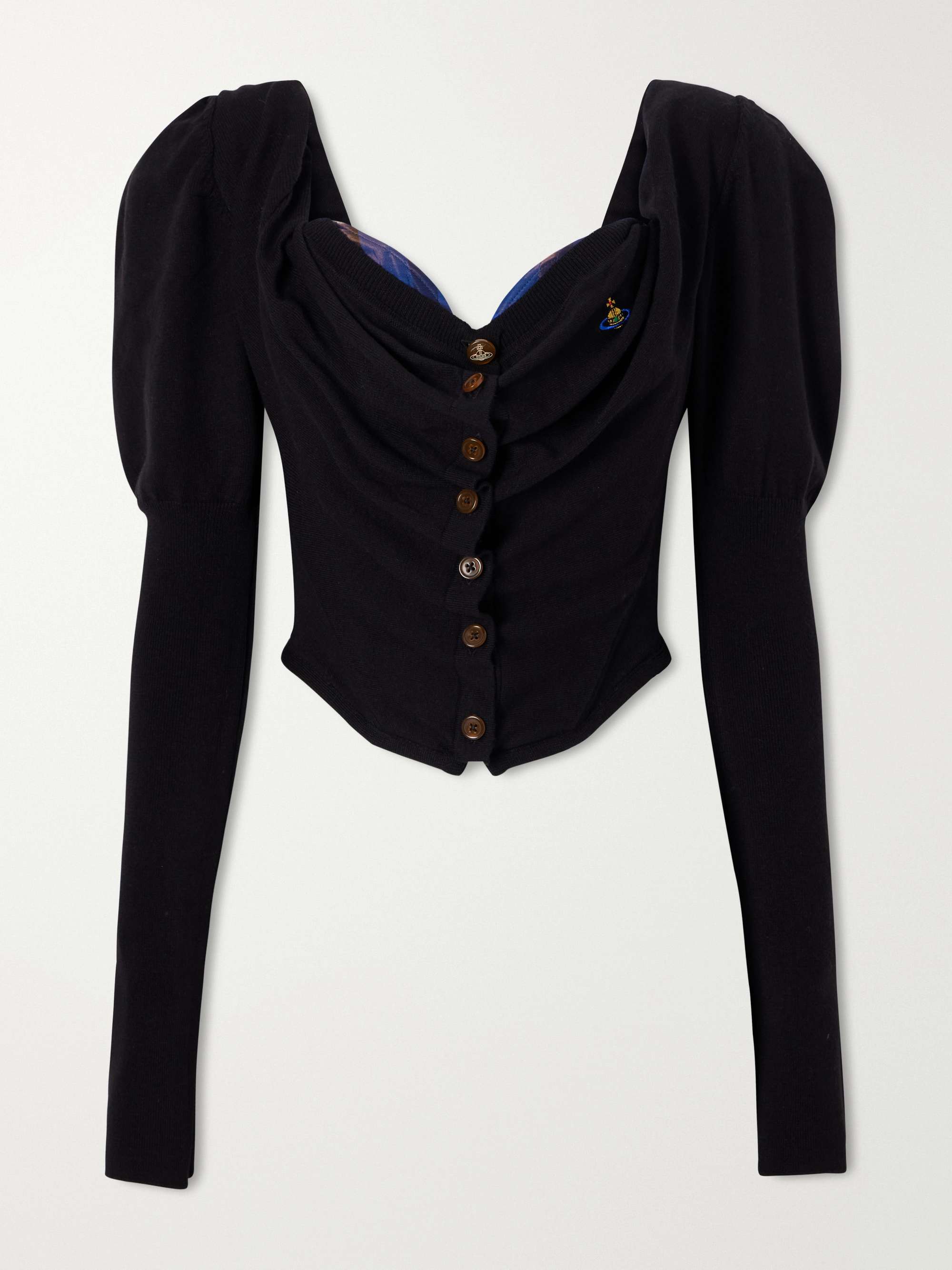 VIVIENNE WESTWOOD Bea cotton and cashmere-blend corset cardigan