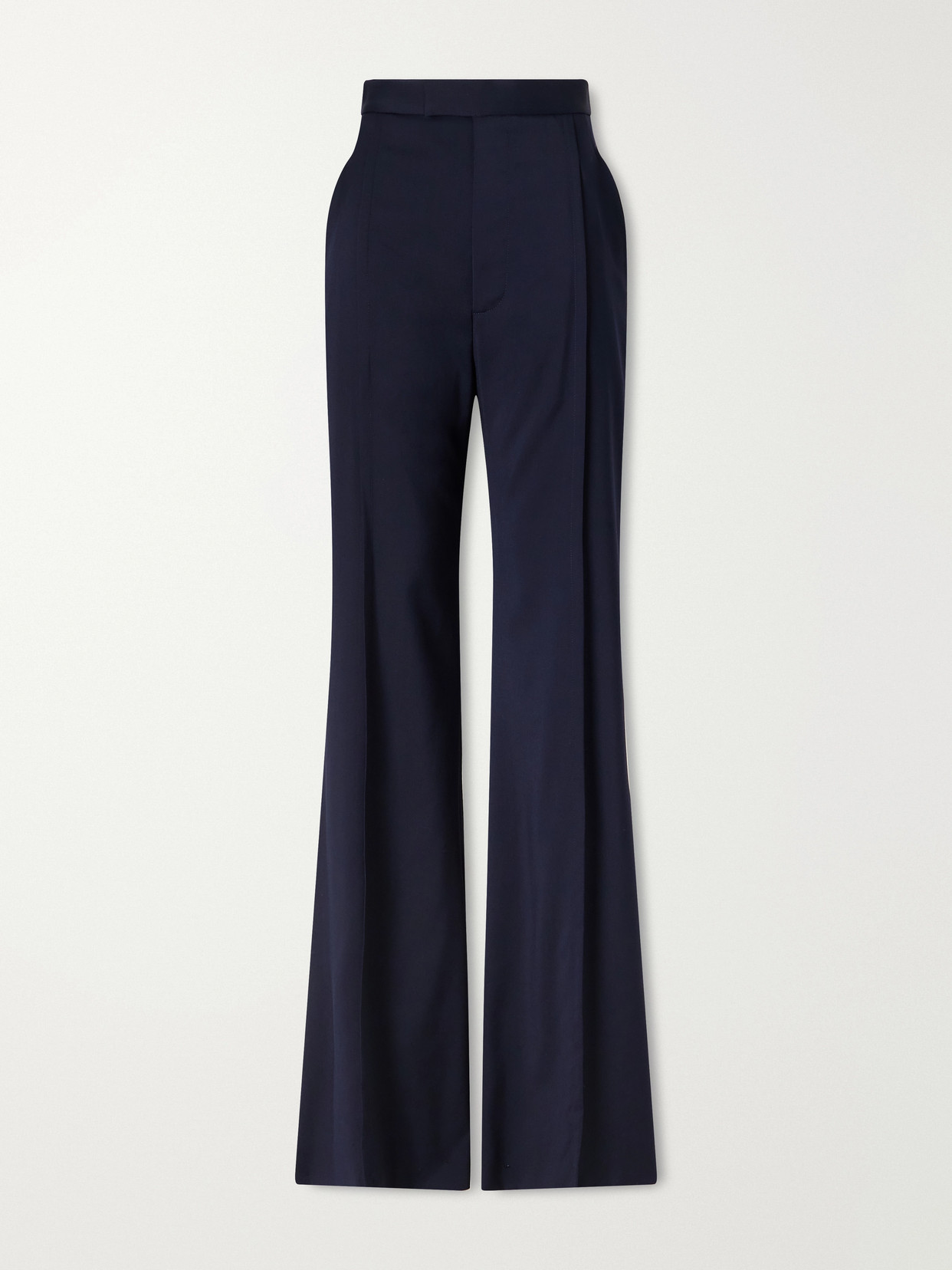 Vivienne Westwood Serge Pleated Flared Wool Pants In Blue