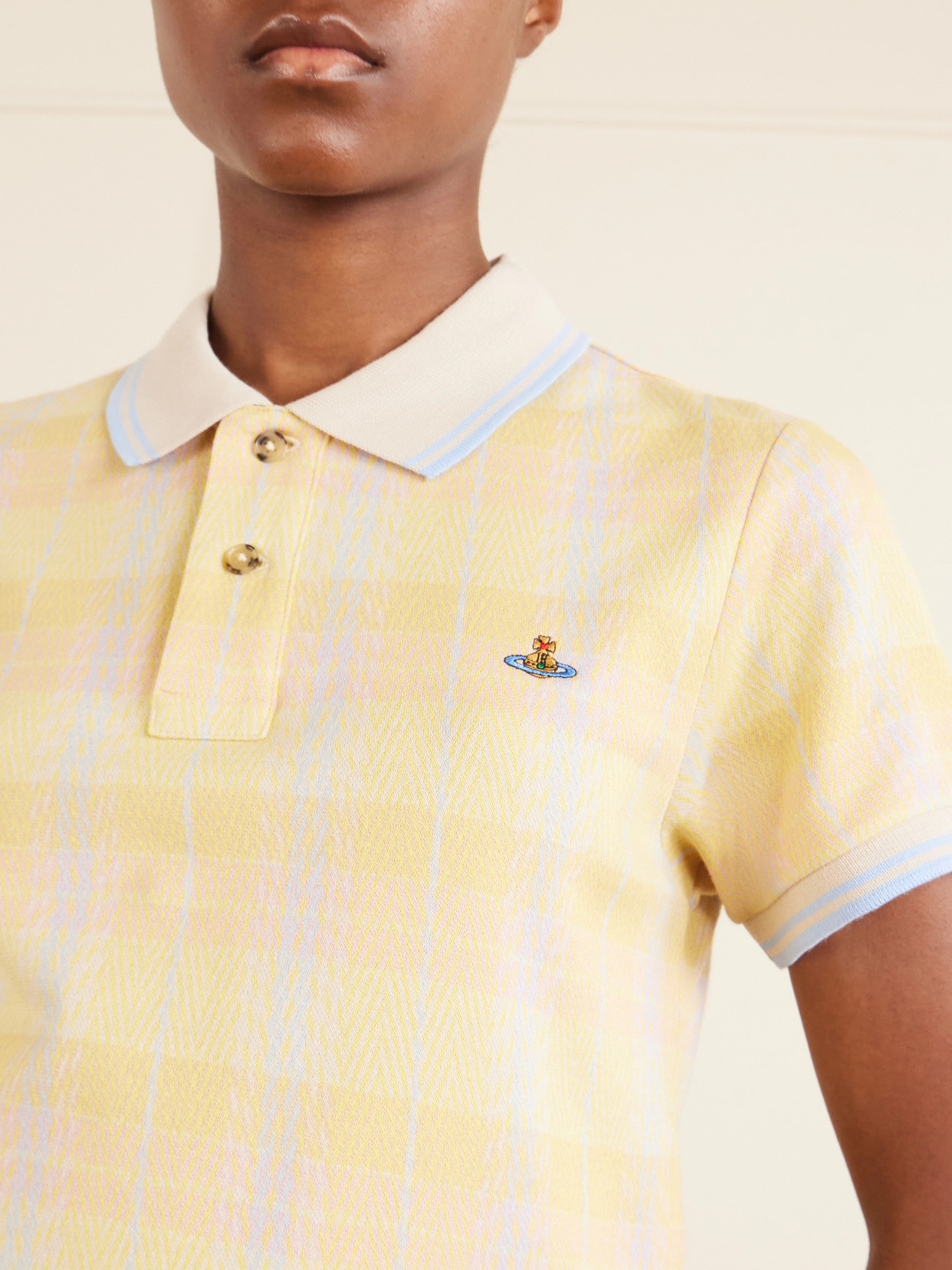 Logo-Embroidered Checked Cotton-Piqué Polo