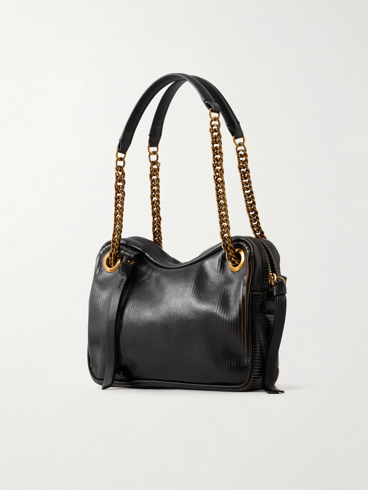 Dolce Medium Orb-Embellished Textured-Leather Shoulder Bag