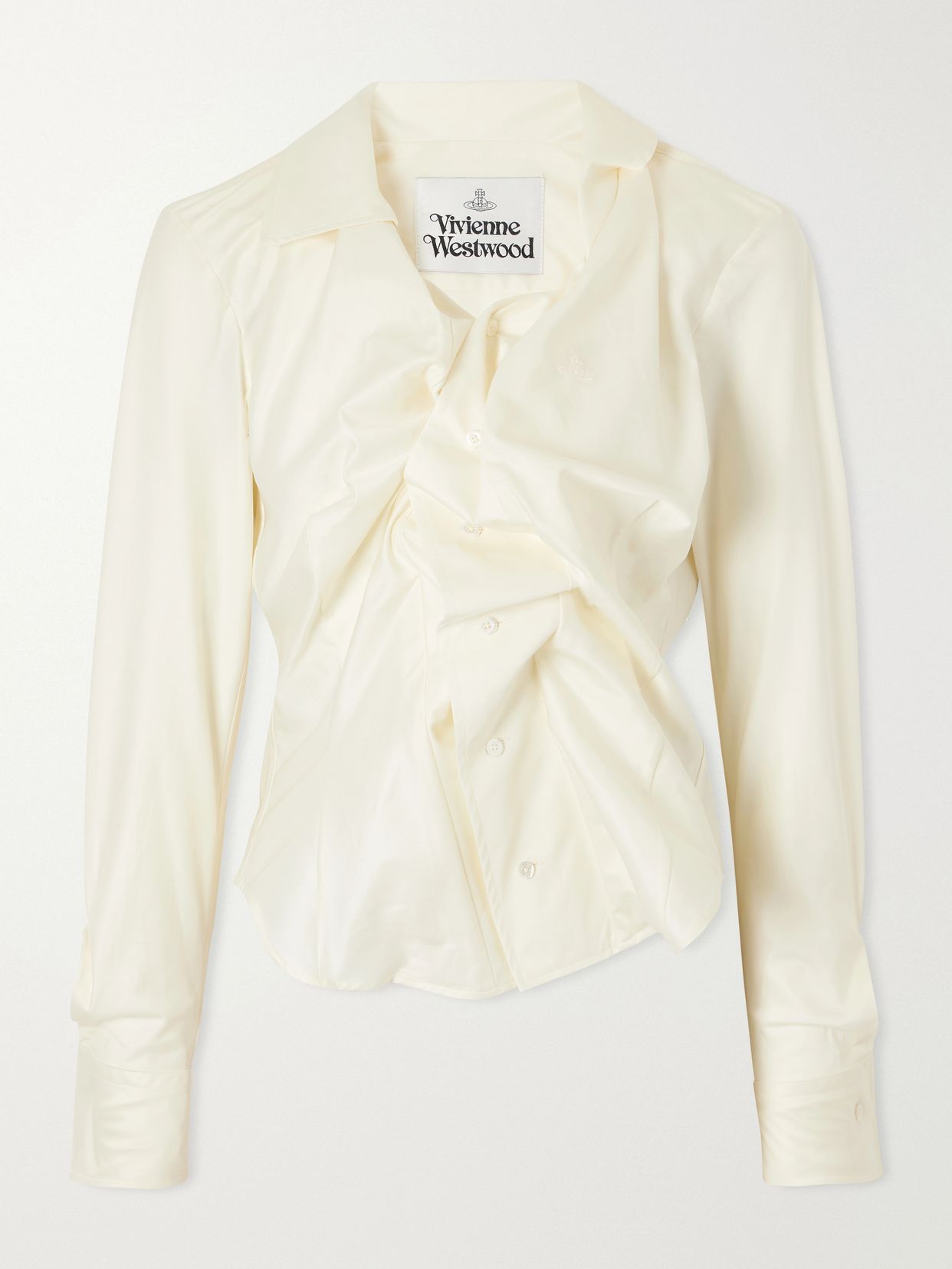 drunken draped cotton twill shirt
