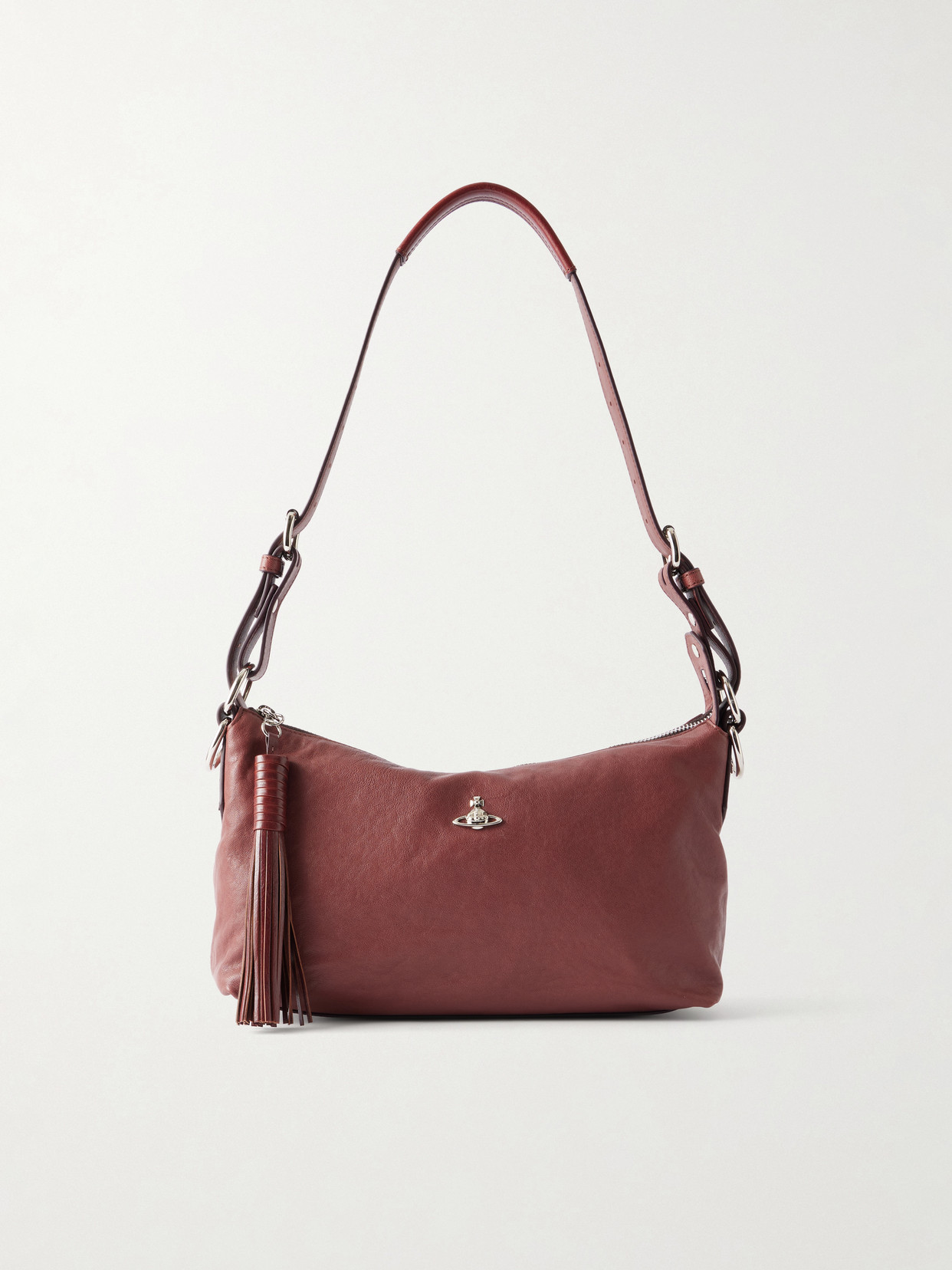 Vivienne Westwood Emma Orb-detailed Leather Shoulder Bag In Brown