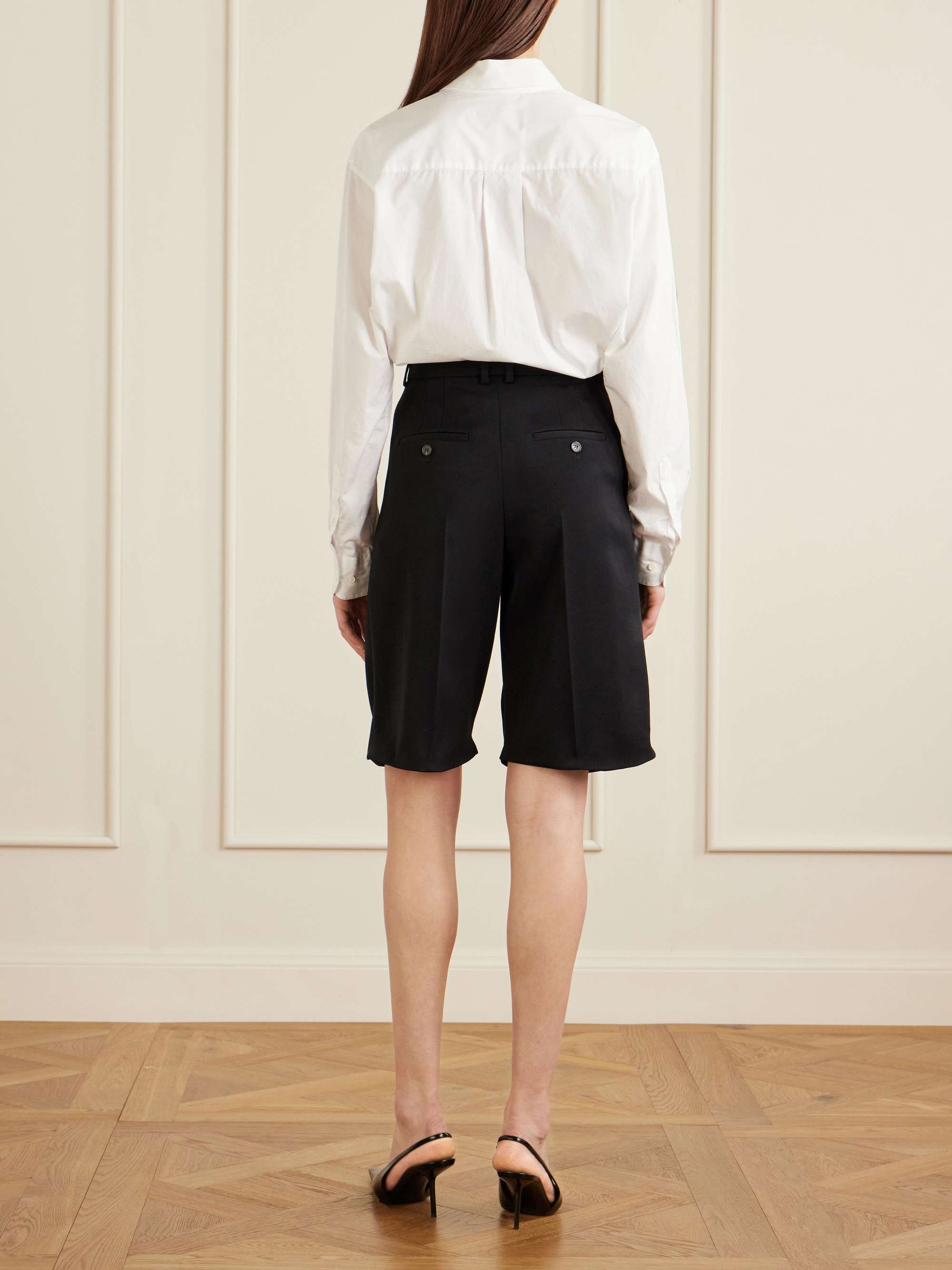 SAINT LAURENT Wool straight-leg capri pants | NET-A-PORTER