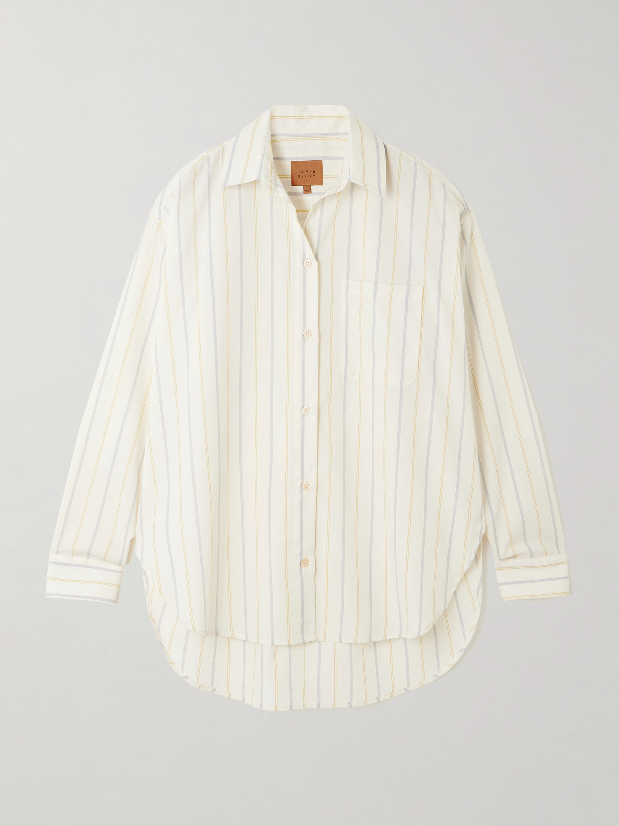 Jamie Haller The Essential Striped Cotton-poplin Shirt In Neutral