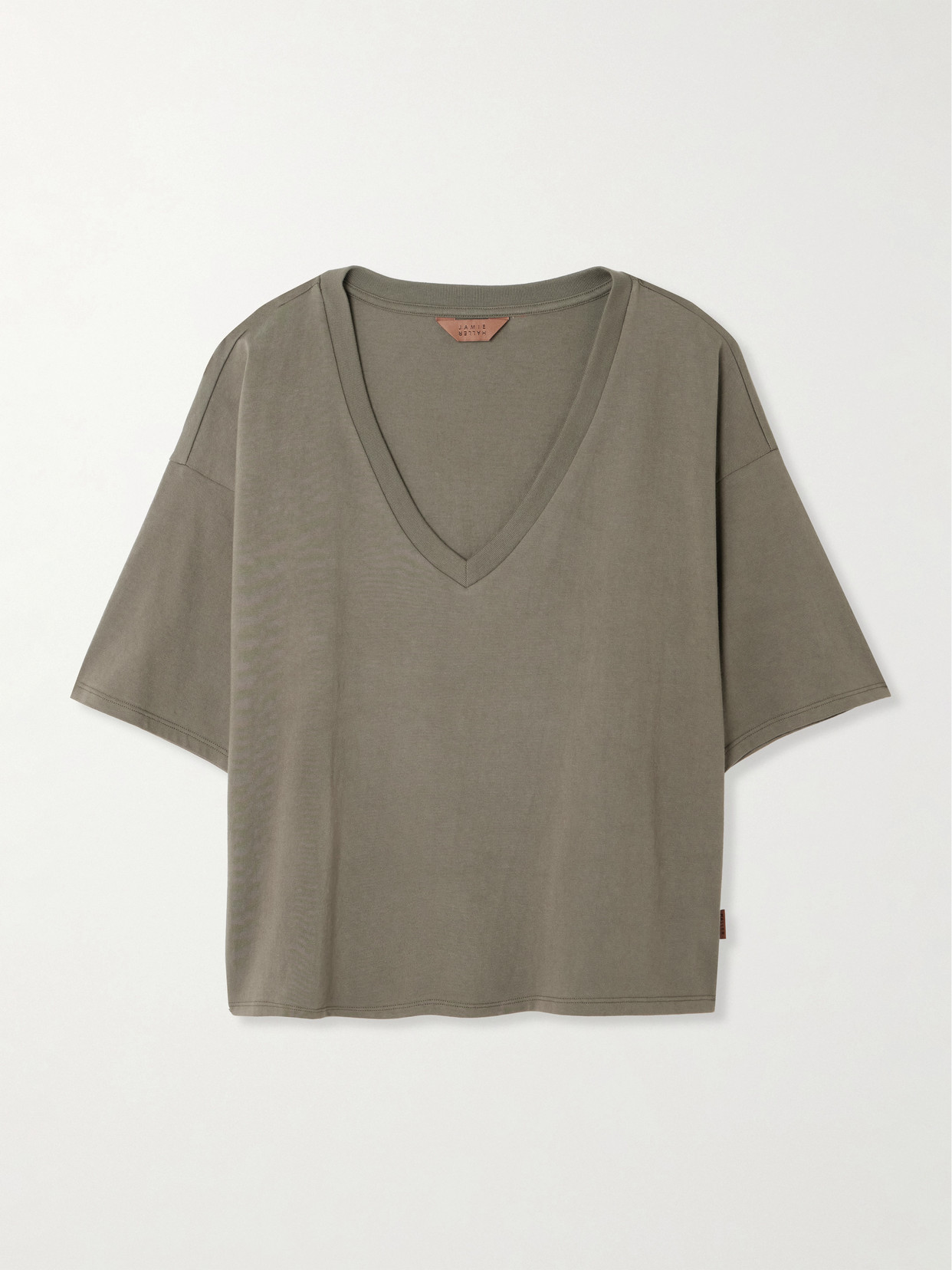 Jamie Haller The V Tee Oversized Cotton-jersey T-shirt In Green