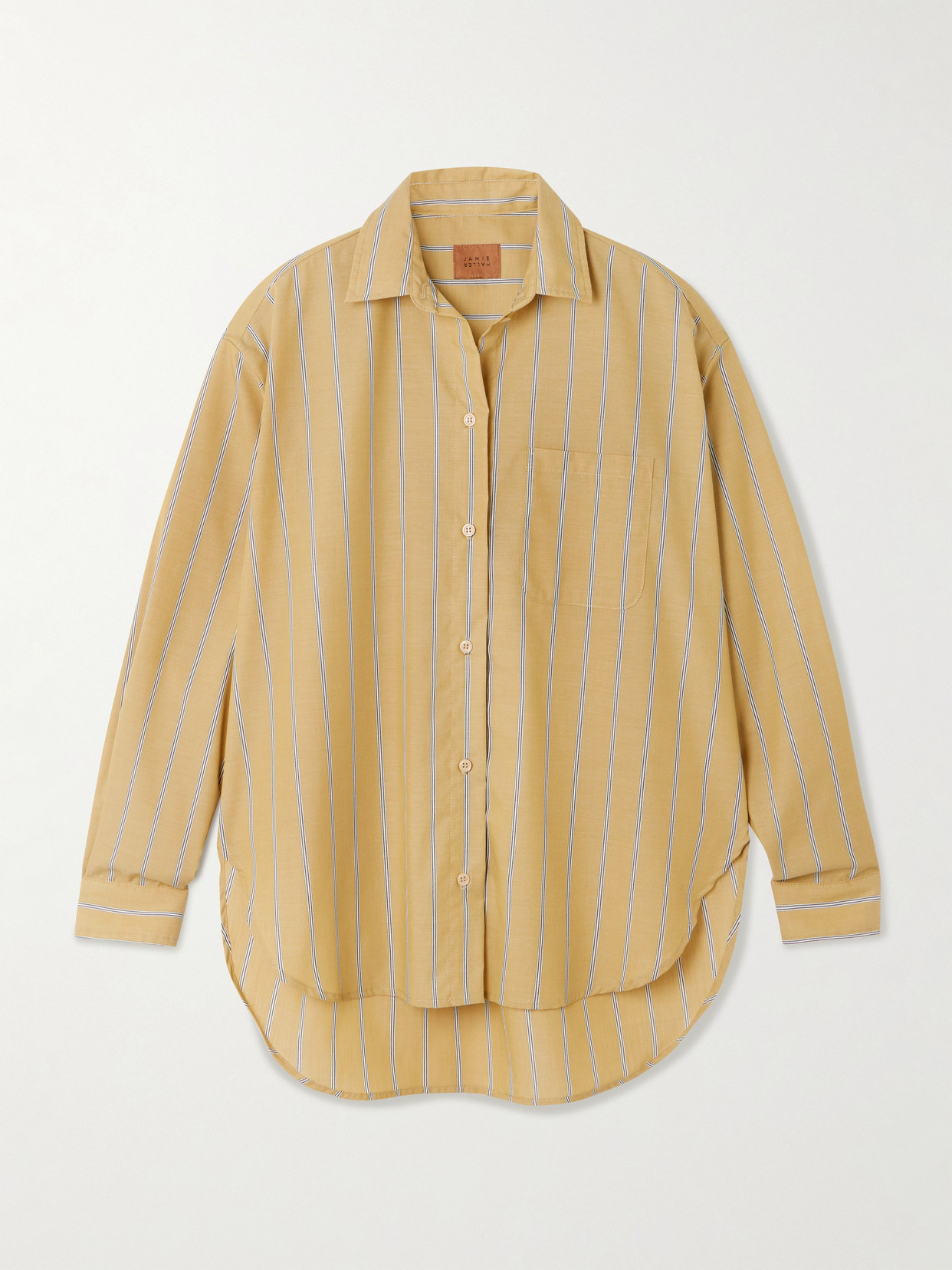 Jamie Haller The Essential Striped Cotton-poplin Shirt In Yellow
