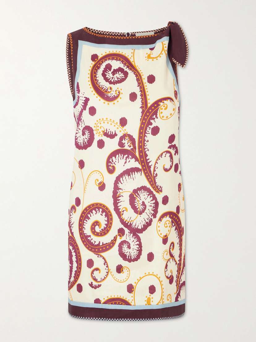 ALÉMAIS Wilson Floral-print Linen And Silk-blend Twill Mini Dress