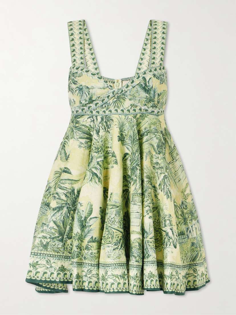 ALÉMAIS Sara Printed Linen Mini Dress