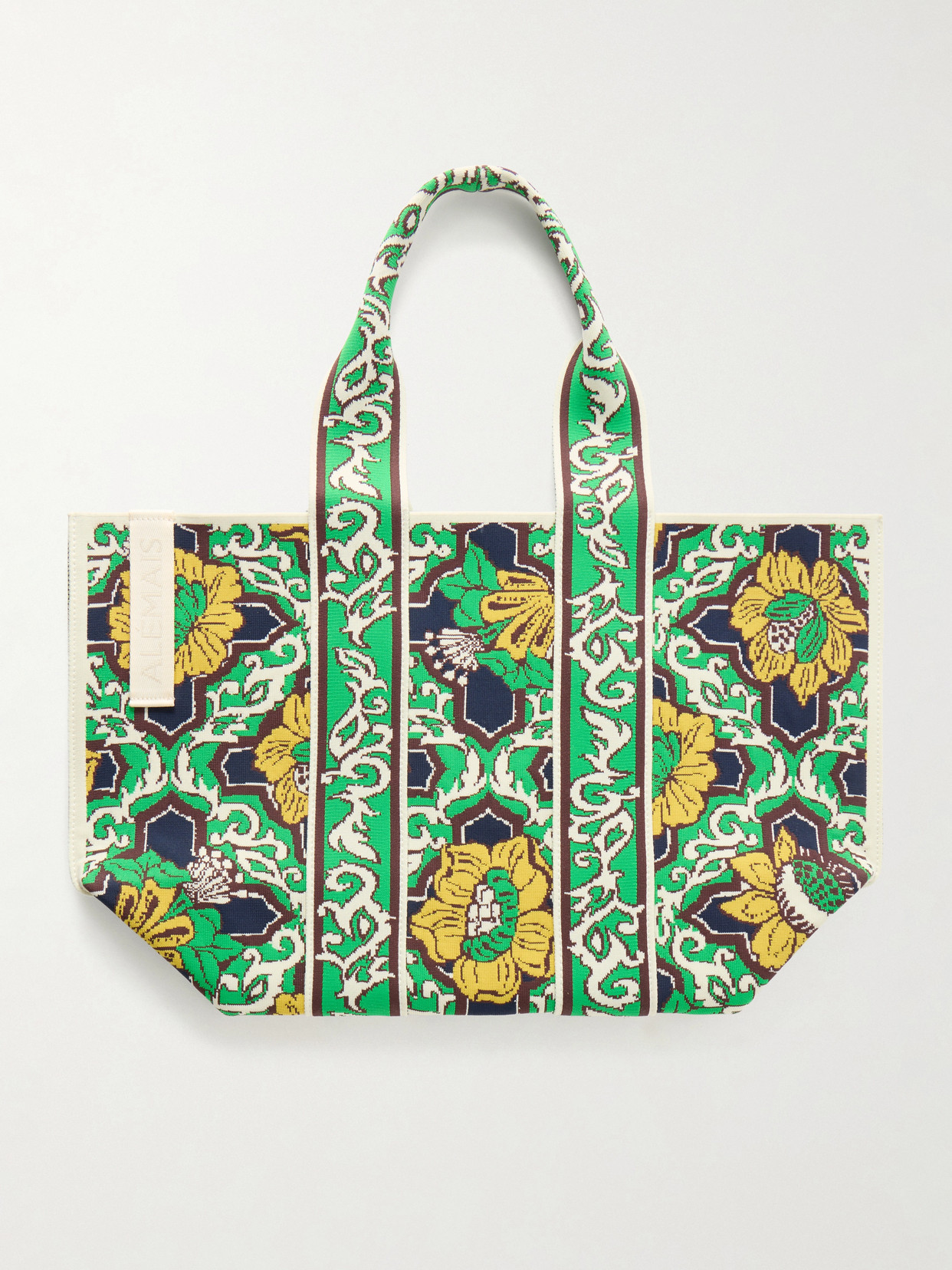 Alemais Liana Recycled Jacquard-knit Tote In Green
