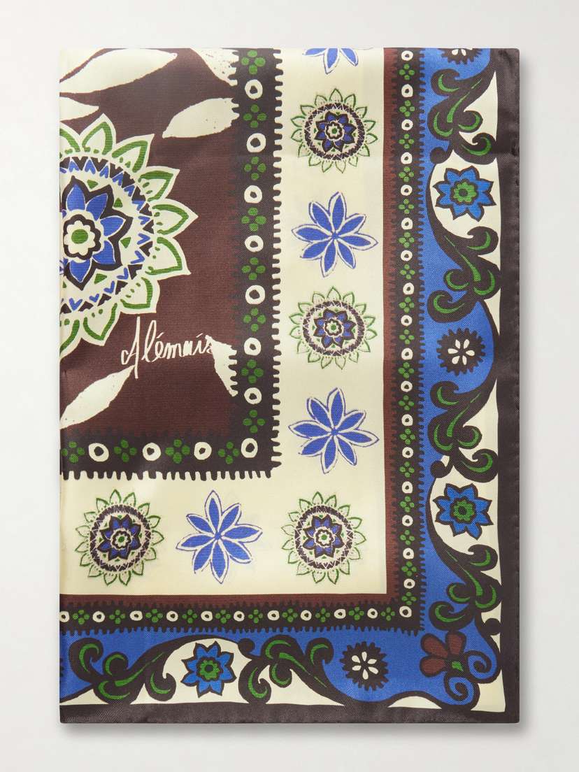 ALÉMAIS Jasper Printed Silk-twill Scarf