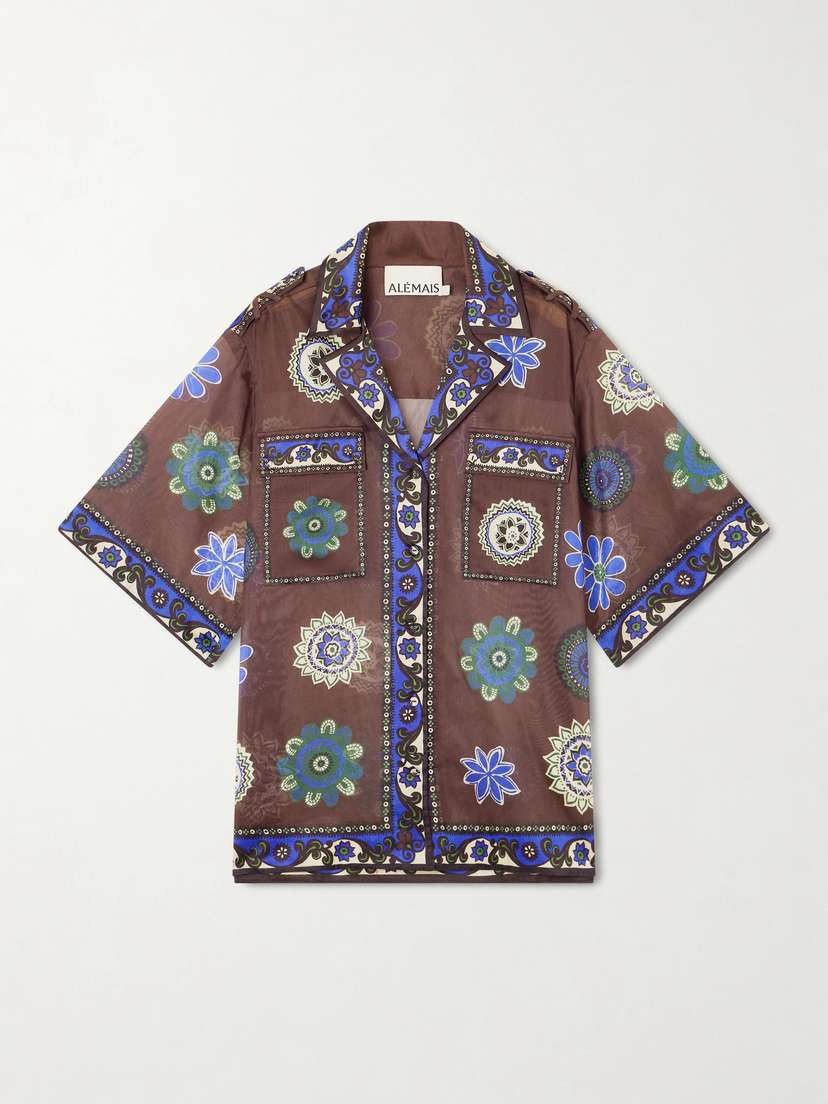 ALÉMAIS Jasper Printed Cotton And Silk-blend Shirt