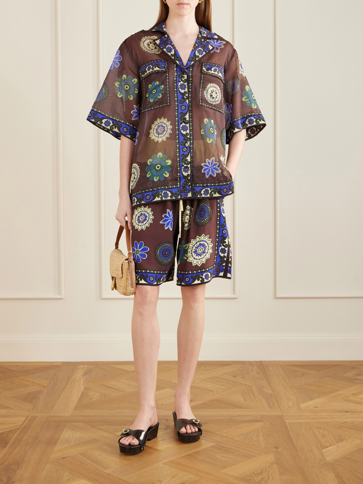 Alémais - Jasper Printed Cotton And Silk-Blend Shirt