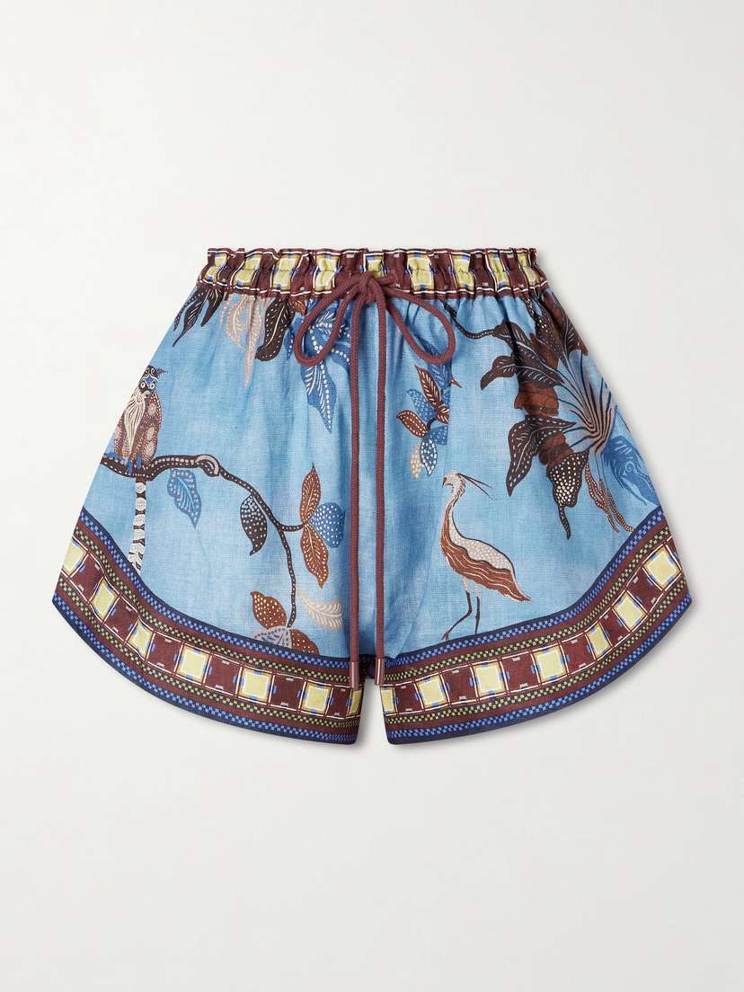 ALÉMAIS Georgie Printed Linen Shorts