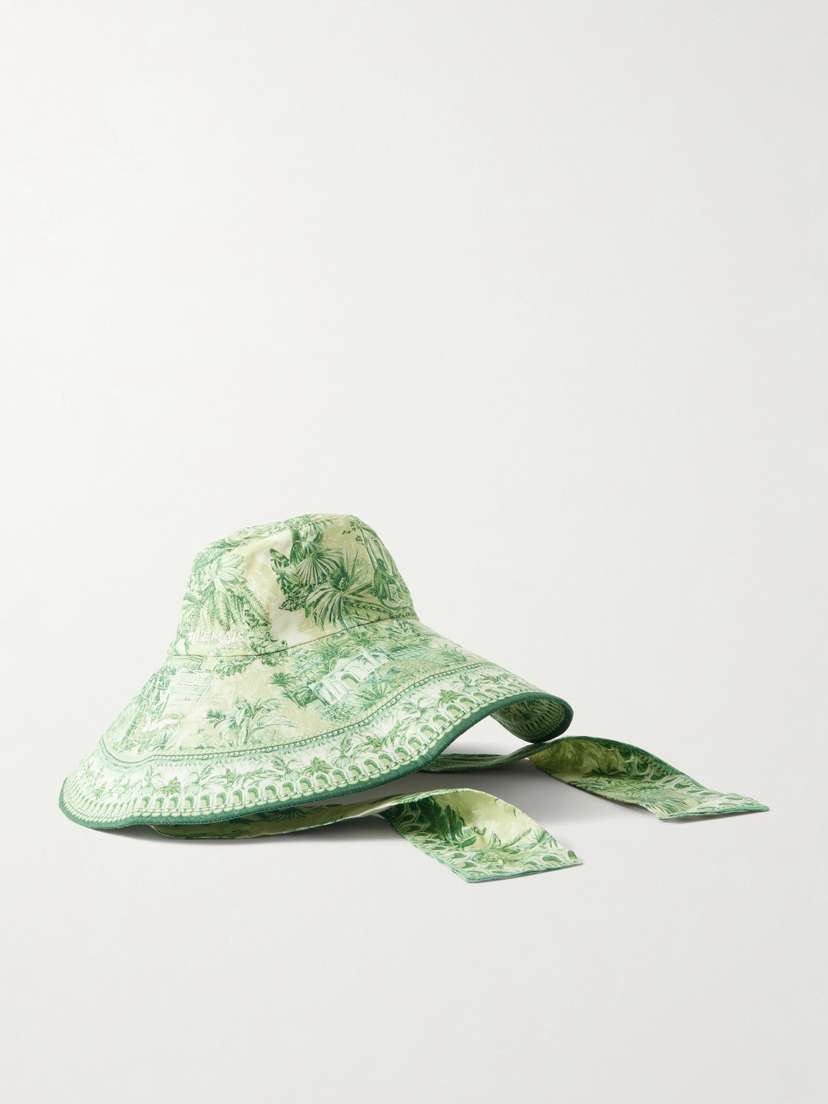 ALÉMAIS Sara Embroidered Printed Linen Sunhat