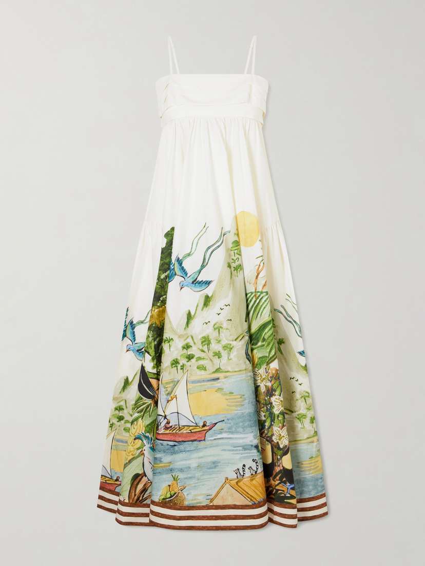 ALÉMAIS Printed Organic Cotton Midi Dress