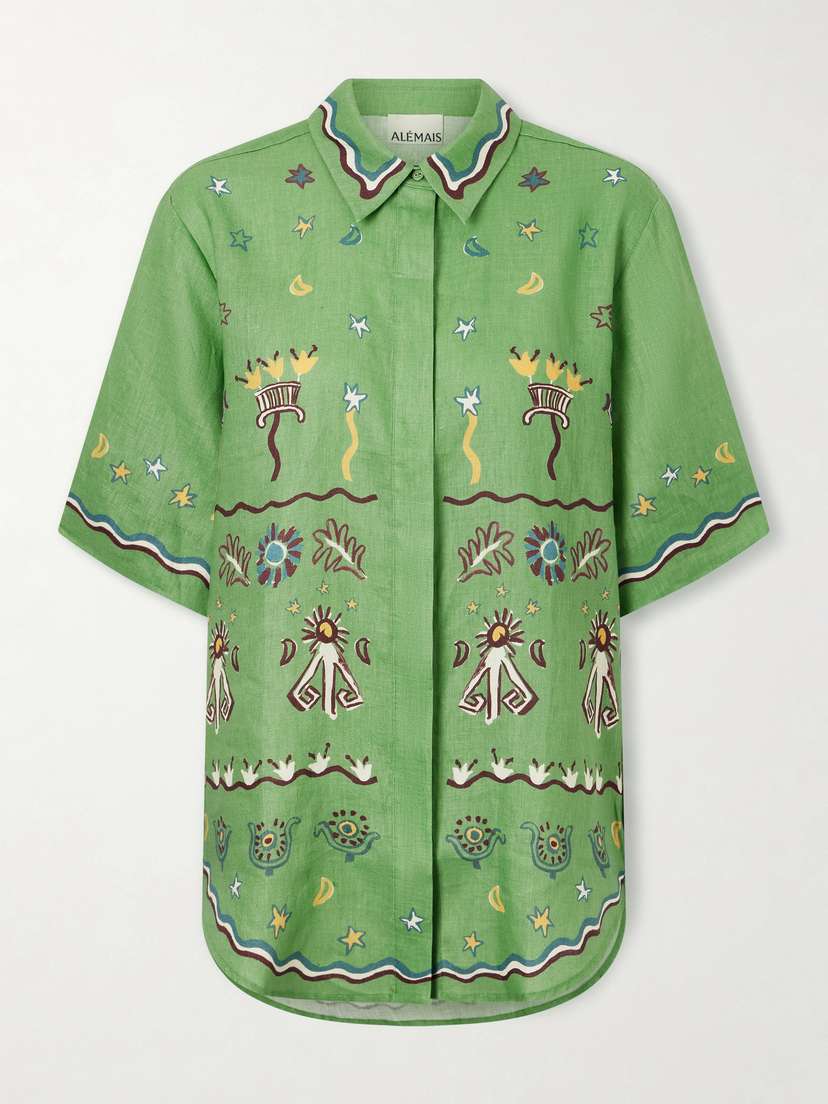 ALÉMAIS Sun Dancer Printed Linen Shirt