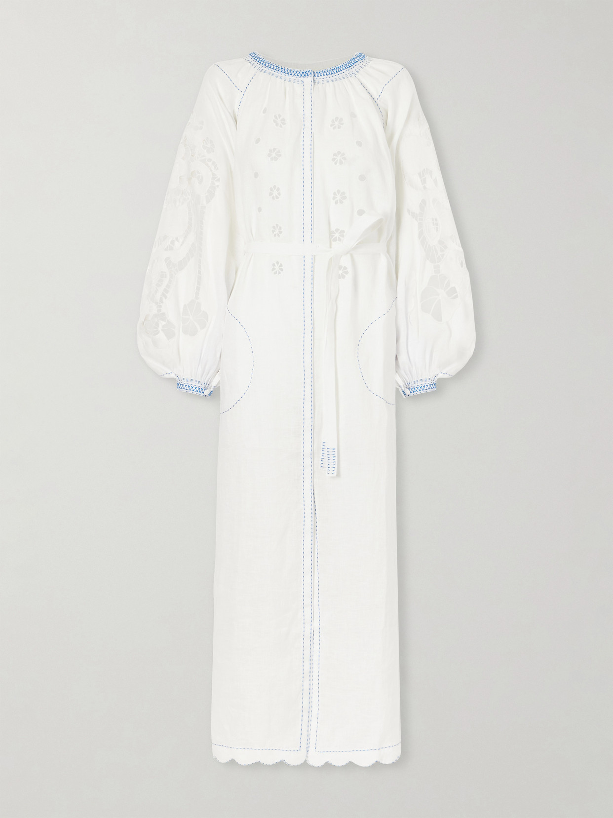 Vita Kin Babylon Broderie Anglaise-trimmed Linen Maxi Dress In White