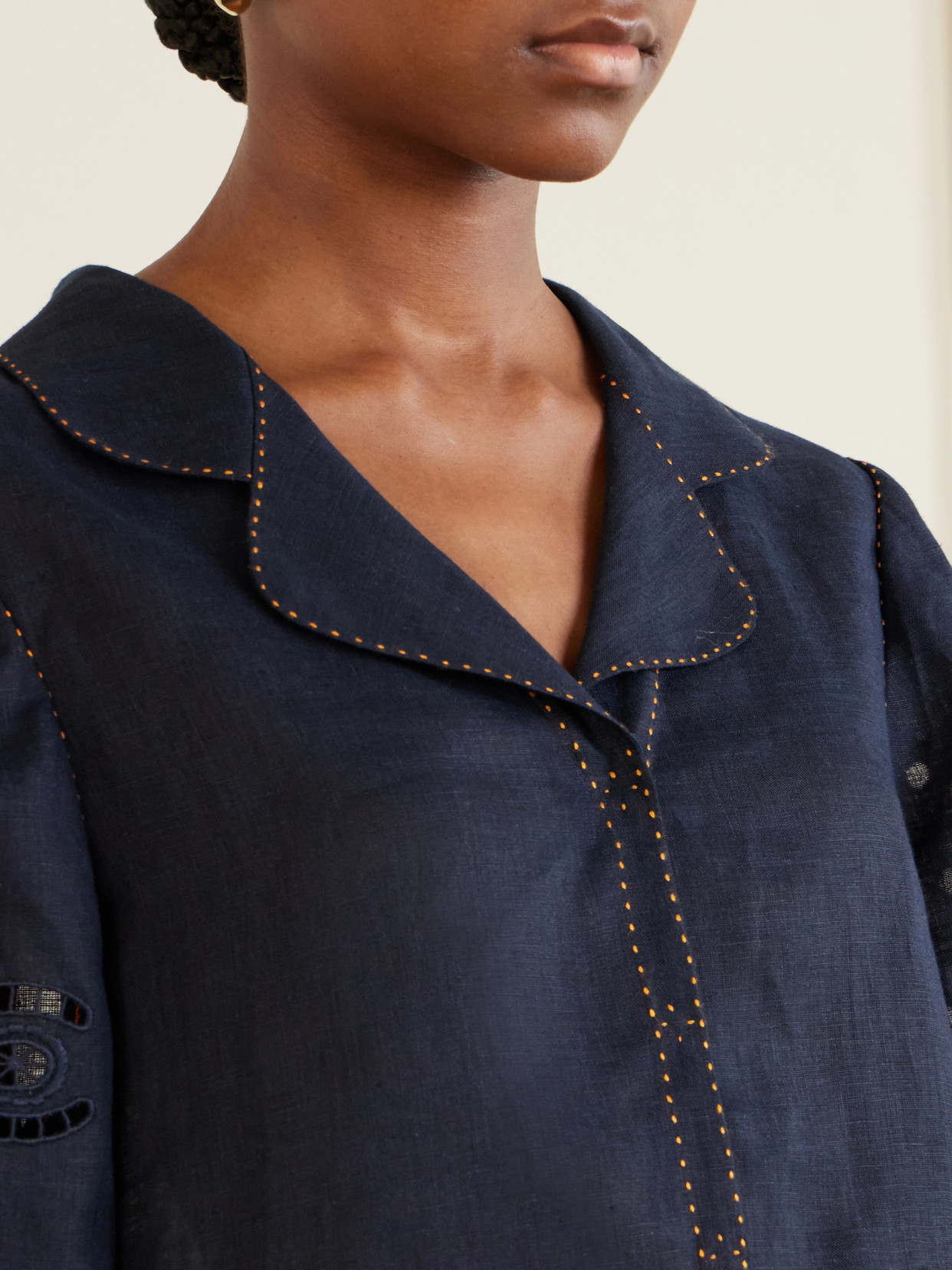 Broderie Anglaise-Trimmed Shirt