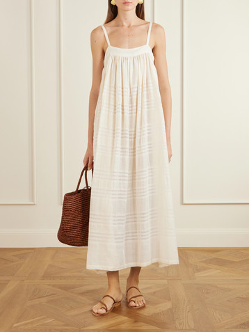 Lemlem Eda striped cotton-gauze midi dress