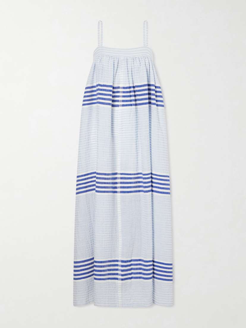 Lemlem Eda Striped Cotton-gauze Midi Dress