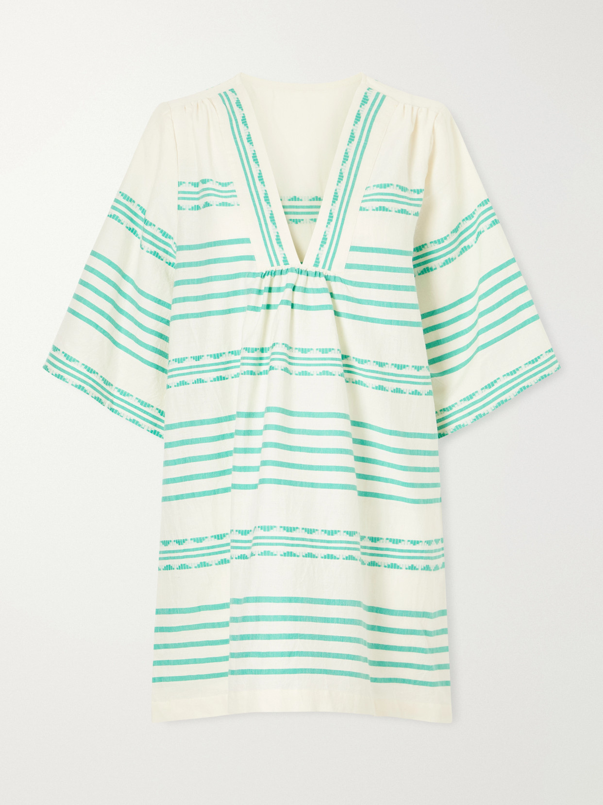 Lemlem Belkis Striped Cotton Caftan In Green