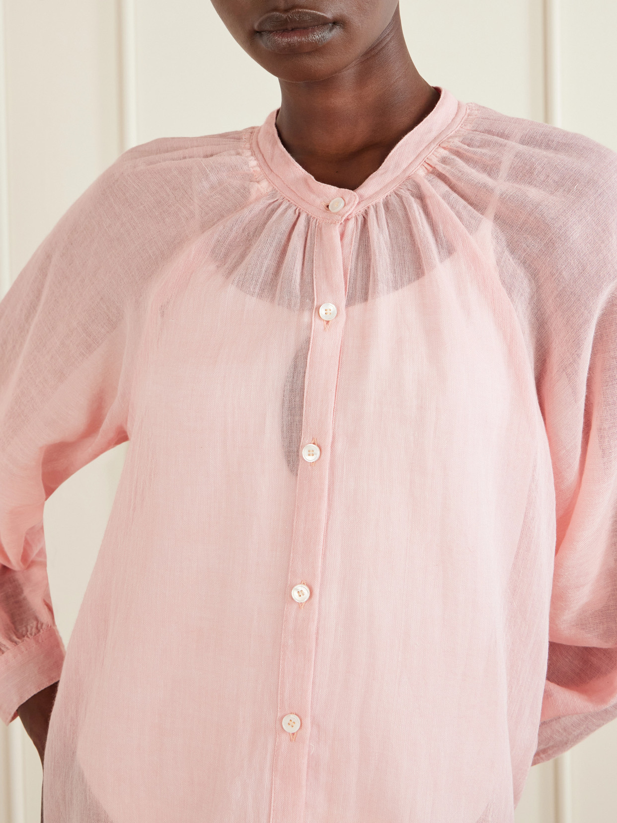 Lemlem Solid Cotton Shirt In Pink